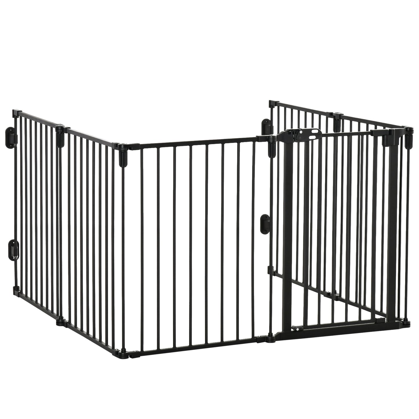 Dog Playpen DIY Adjustable, Puppy Play Pen Dog Fences Indoor with Automatically Close Lock, Pet Door for Doorway Stair, Fireplace Christmas Tree Barrier, 6-Panel, 30''H