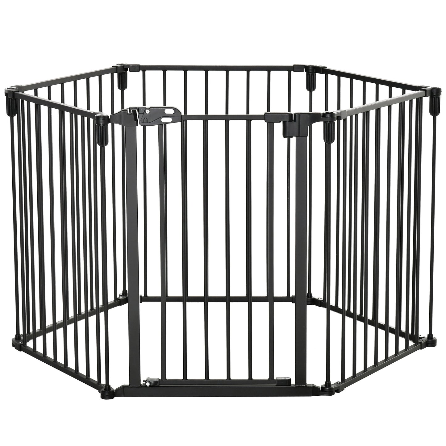 Dog Playpen DIY Adjustable, Puppy Play Pen Dog Fences Indoor with Automatically Close Lock, Pet Door for Doorway Stair, Fireplace Christmas Tree Barrier, 6-Panel, 30''H