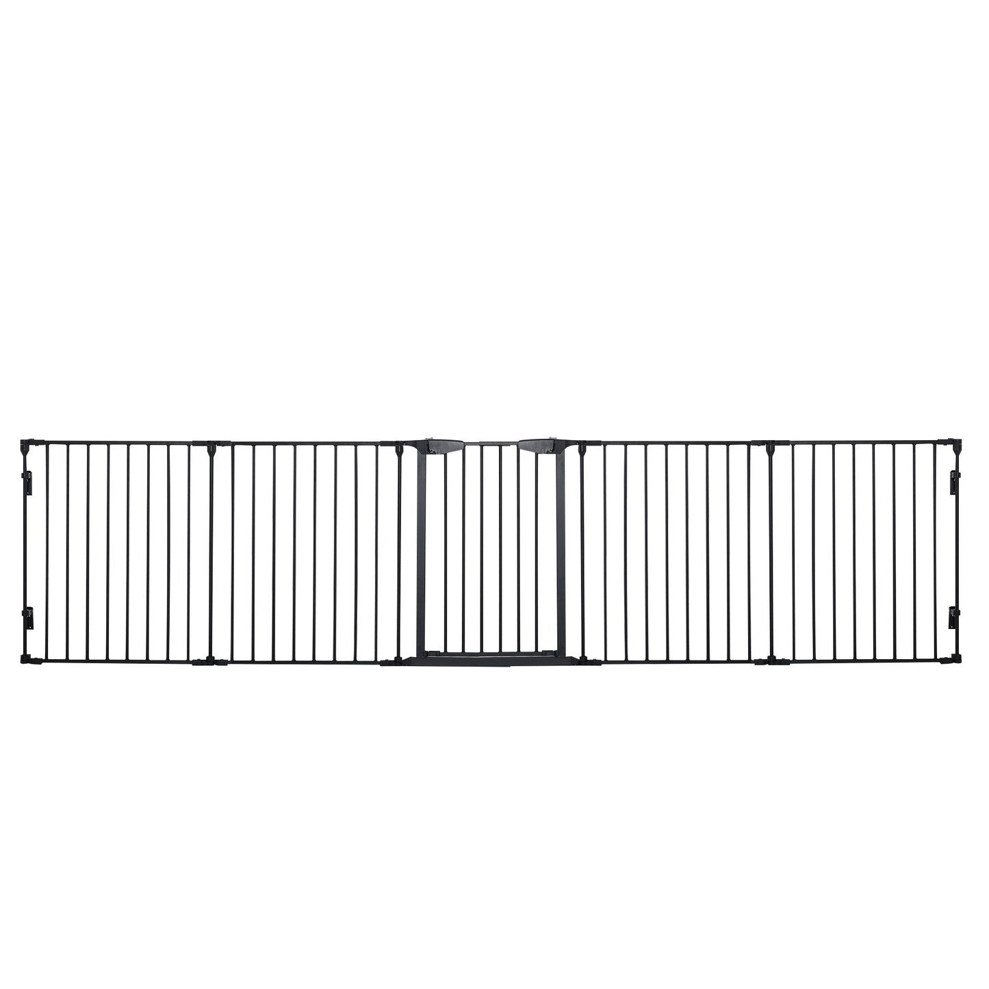 Dog Playpen Indoor, Foldable Pet Fence Puppy Pen for Small Medium Dogs with Door, 5 Panels, 29 Inch Tall, for Stairway, Doorway, Hallway, Black