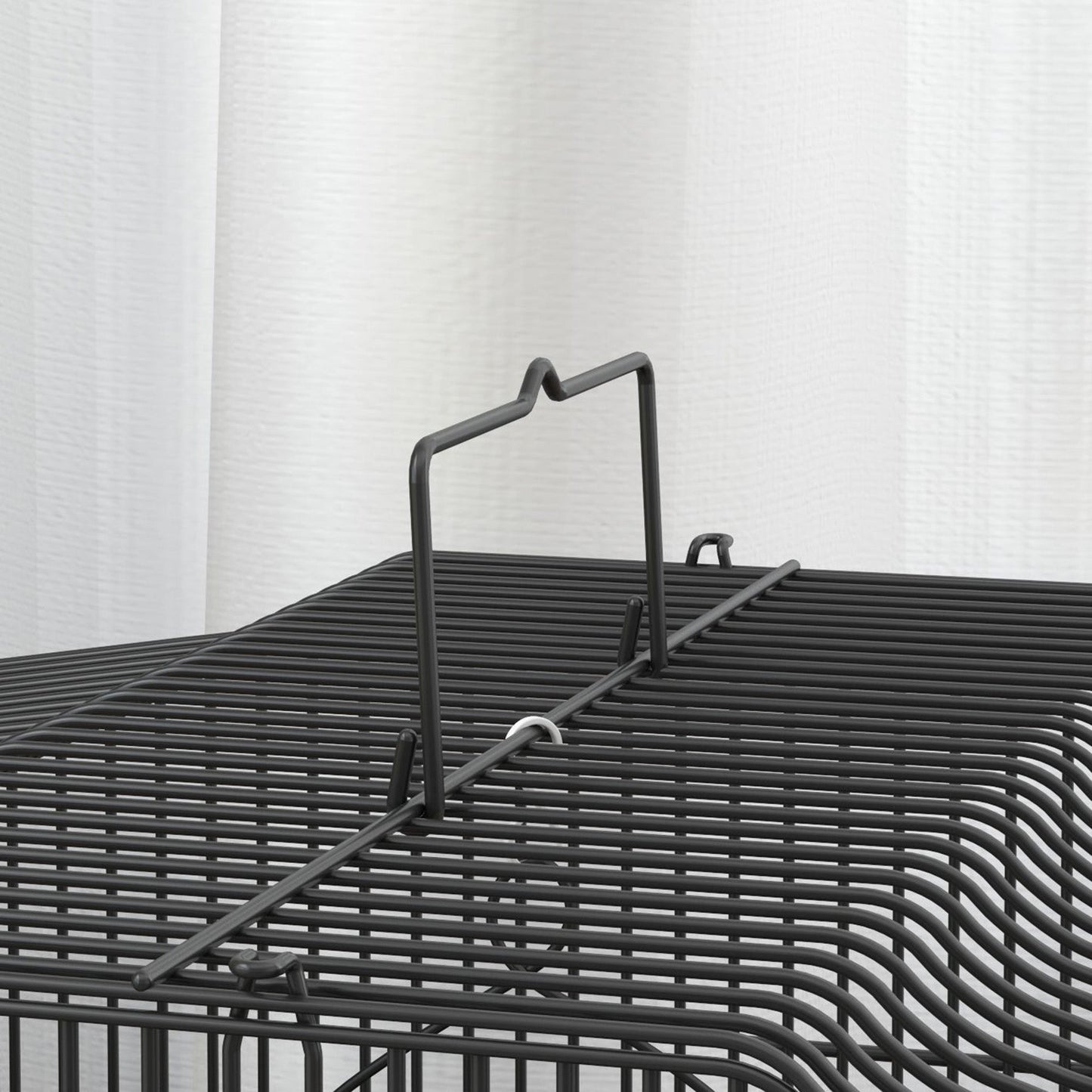 23" Bird Cage for Finches, Canaries Budgies, Parrot Cage with Accessories Handle, Black
