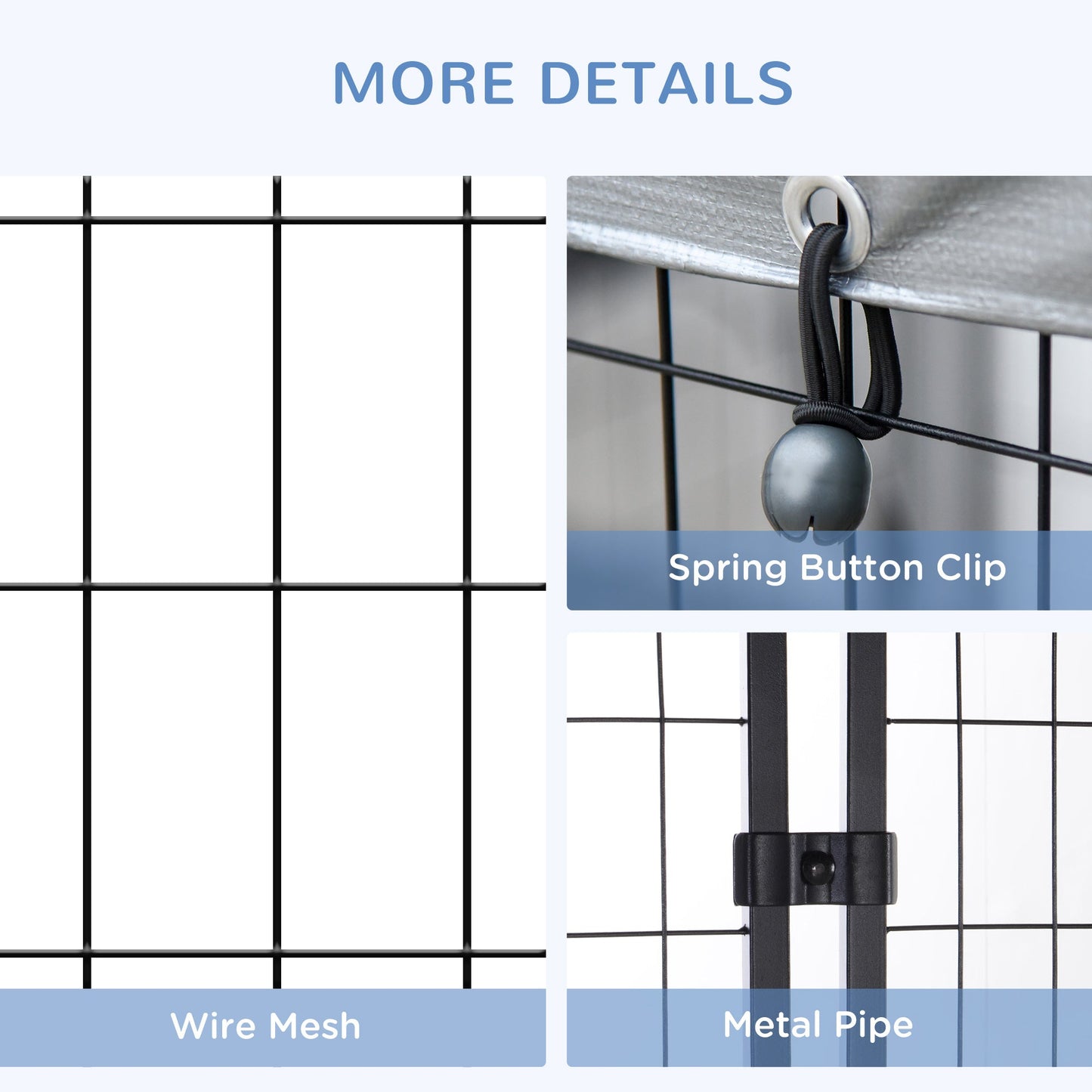 4' x 4' x 4.5' Large Outdoor Dog Kennel Run Steel Fence with UV-Resistant Oxford Cloth Roof & Secure Lock