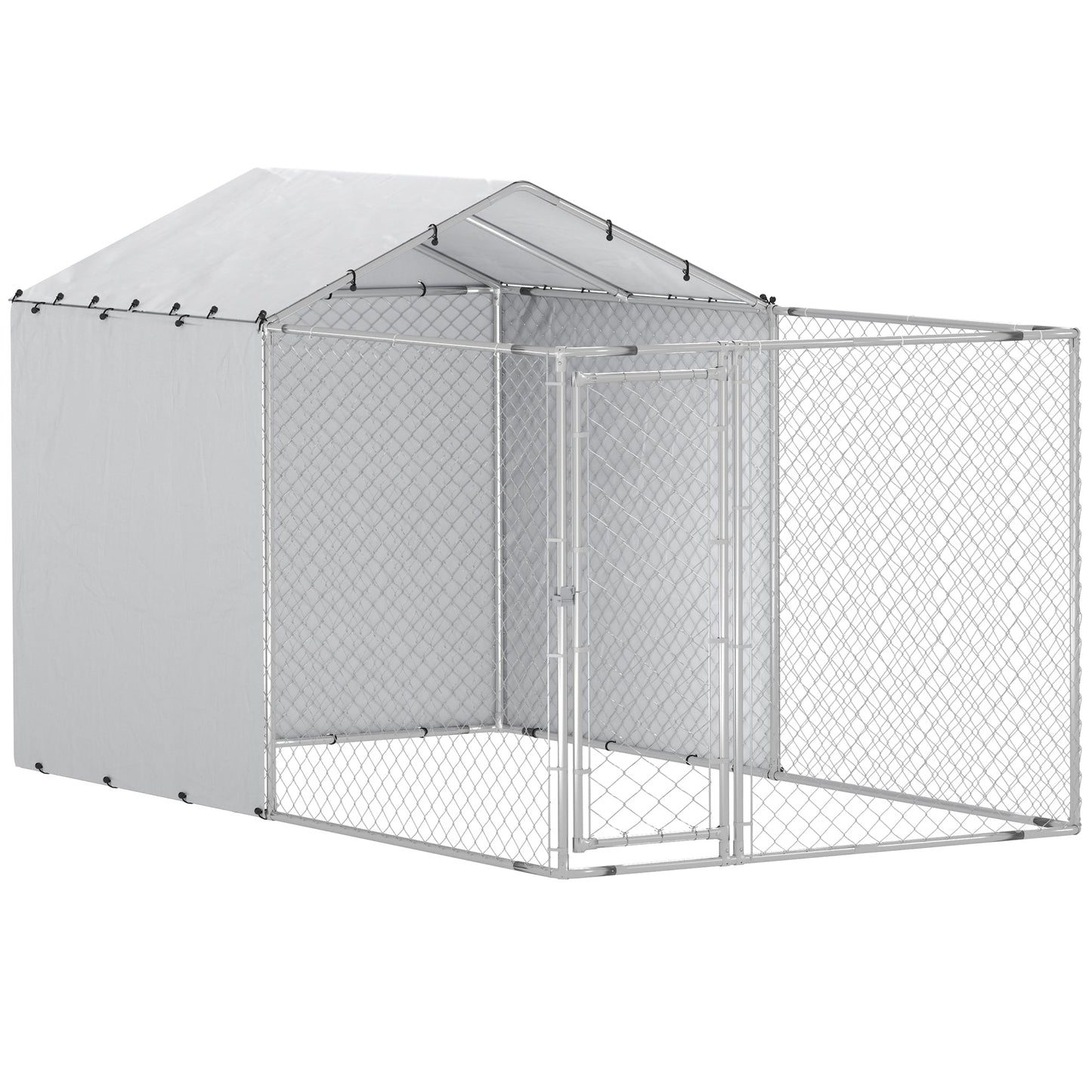Outdoor Dog Kennel with Waterproof & UV-Resistant Cover, Dog Run with Secure Lock for Small Medium Large Dogs, 13.1' x 7.5' x 7.5'