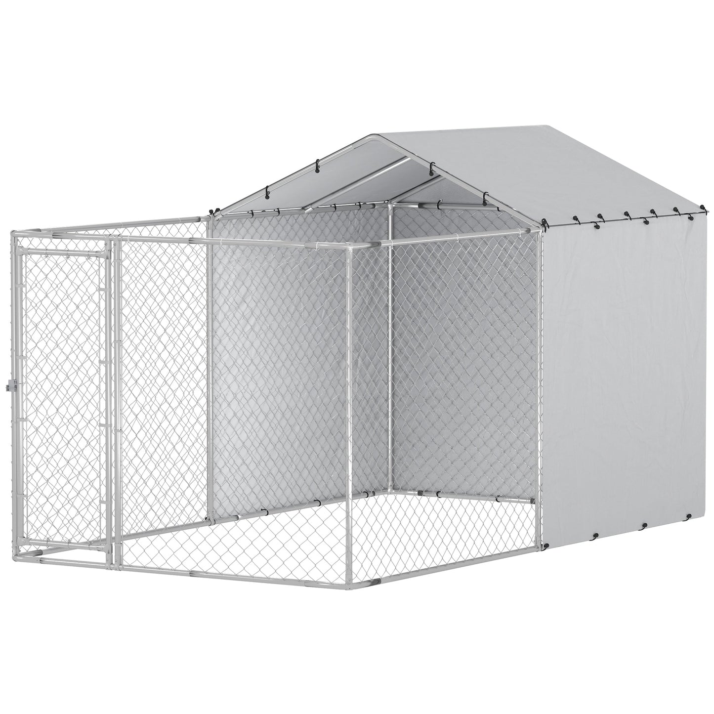 Outdoor Dog Kennel with Waterproof & UV-Resistant Cover, Dog Run with Secure Lock for Small Medium Large Dogs, 13.1' x 7.5' x 7.5'