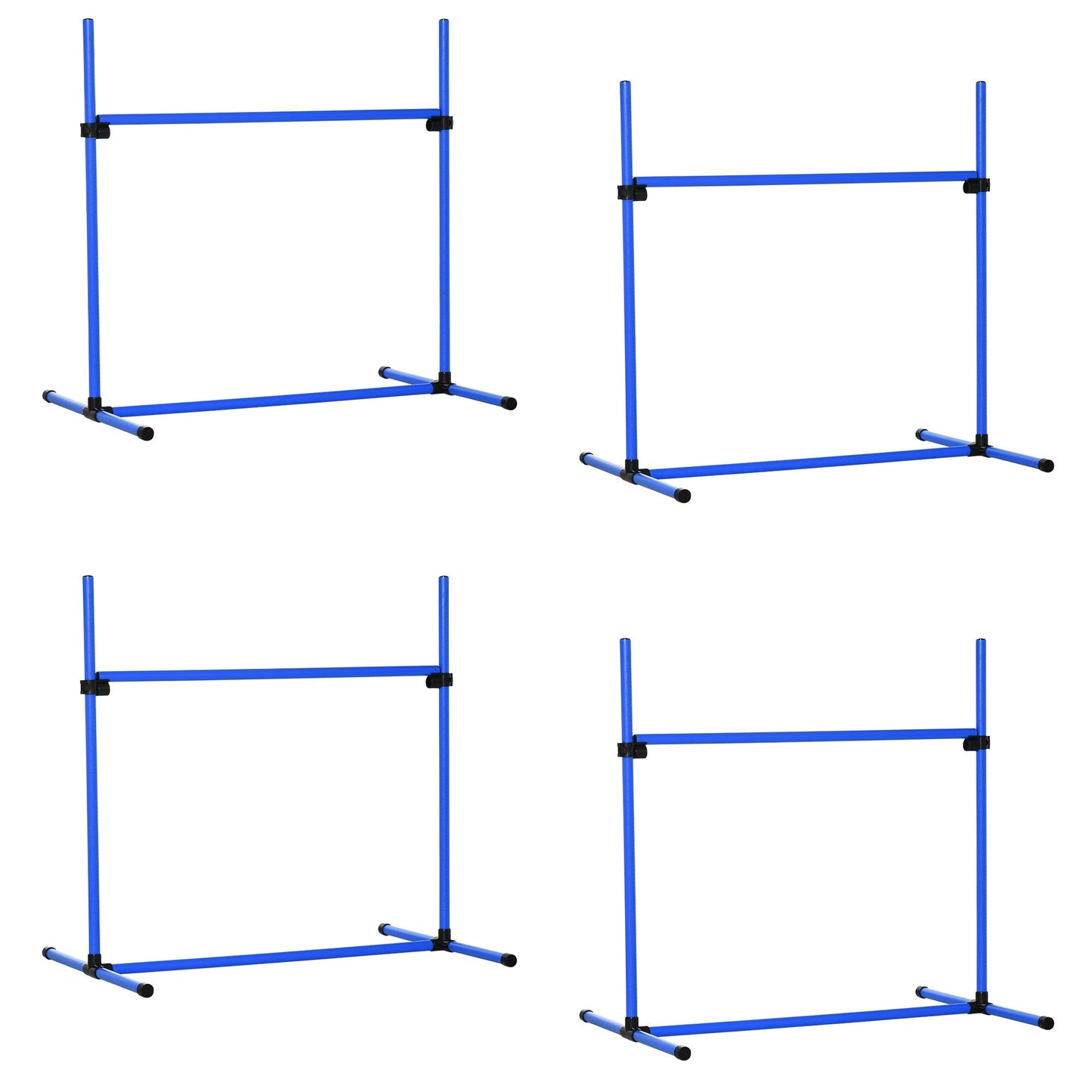 Large Size Dog Agility Training Equipment 4.5KG Net Wight, 4 PCS Adjustable Height Jump Bars, Obstacle Course Starter Kit for Large Medium Small Dog Puppy, Blue