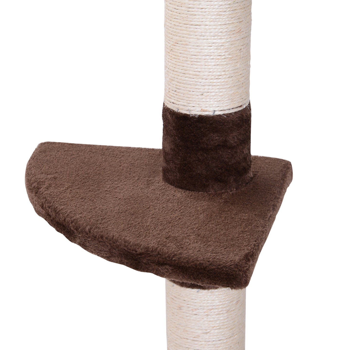 8.5ft Cat Climbing Tree 5-Tier Kitty Activity Center Floor-to-Ceiling Cat Climber Toy with Scratching Post Play Rest Post Pet Furniture Brown