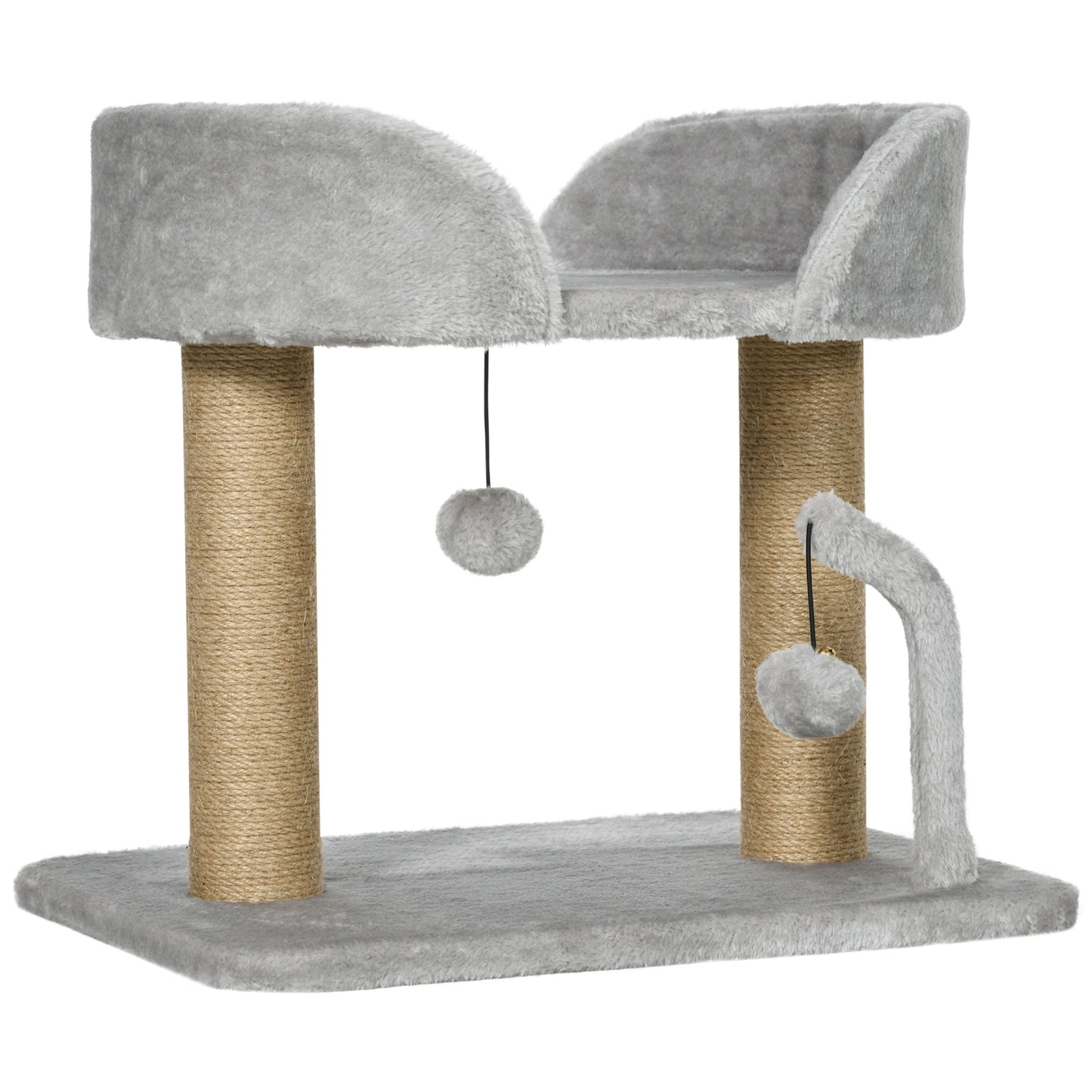 Cat Tree, 16.5" Small Cat Tower Condo for Indoor Cats with Jute Scratching Posts, Top Perch, Dangling Balls, Cat Activity Centre, Grey