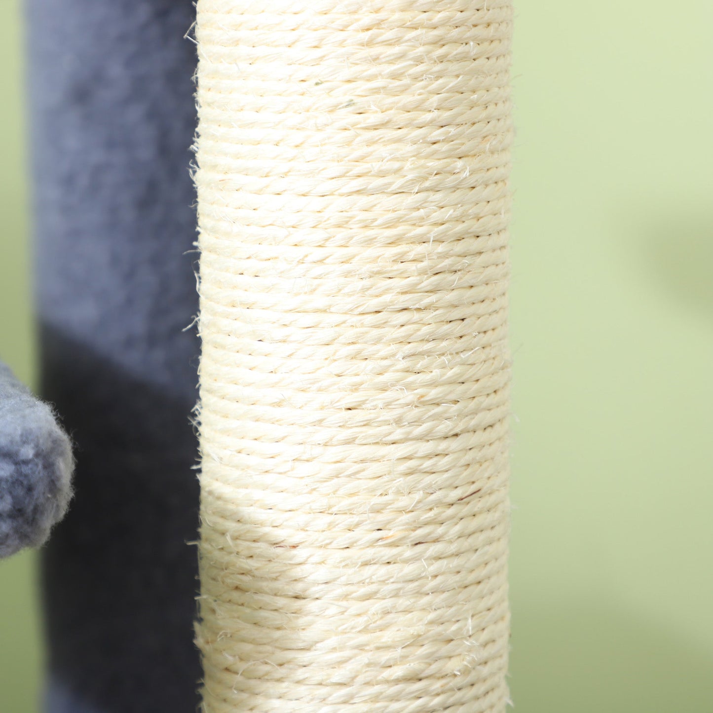 Cat Stairs 4 Steps for Bed, Couch with Scratching Posts, Small Cat Tree for Indoor Cats with Toy Ball, 23.5" x 16" x 25", Grey