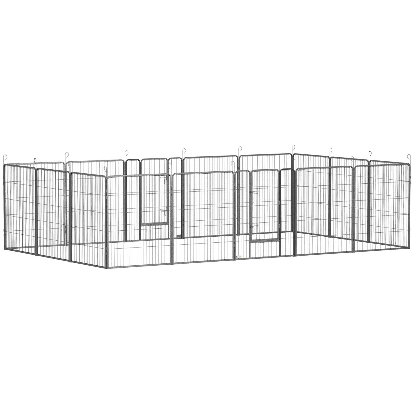 Dog Playpen, Wide 31.5"W Heavy-Duty Metal Puppy Play Pen, Pet Exercise Fences for Outside and Indoor, DIY Design with Door for Multiple Dogs, 16 Panels, 39"H