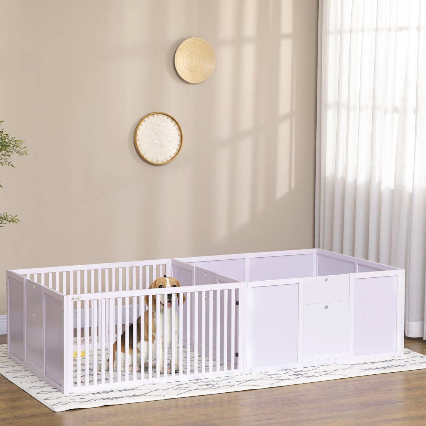 Whelping Box for Dogs, 20"H Puppy Whelping Box with Removable Doors, Dog Birth Supplies & Essentials for Indoor, 81" x 39" x 20", White