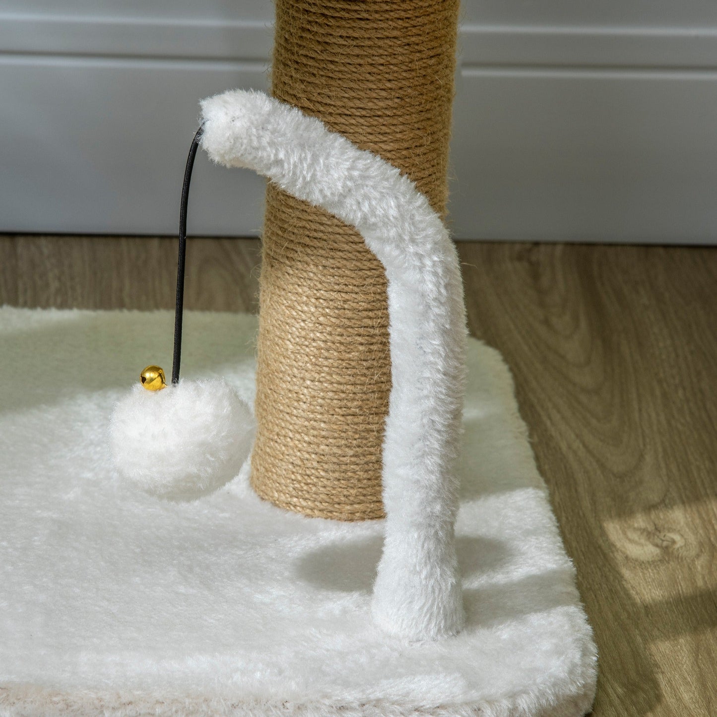 Cat Tree, 16.5" Small Cat Tower Condo for Indoor Cats with Jute Scratching Posts, Top Perch, Dangling Balls, Cat Activity Centre, White