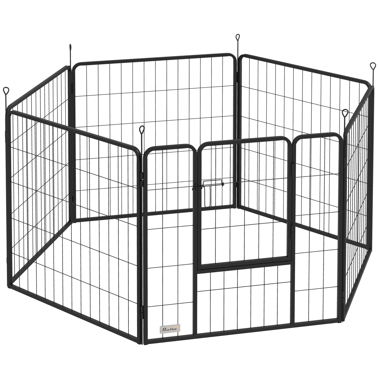 Dog Playpen, Wide 31.5"W Heavy-Duty Metal Puppy Play Pen, Pet Exercise Fences for Outside and Indoor, DIY Design with Door for Medium Dogs, 6 Panels, 31.5"H