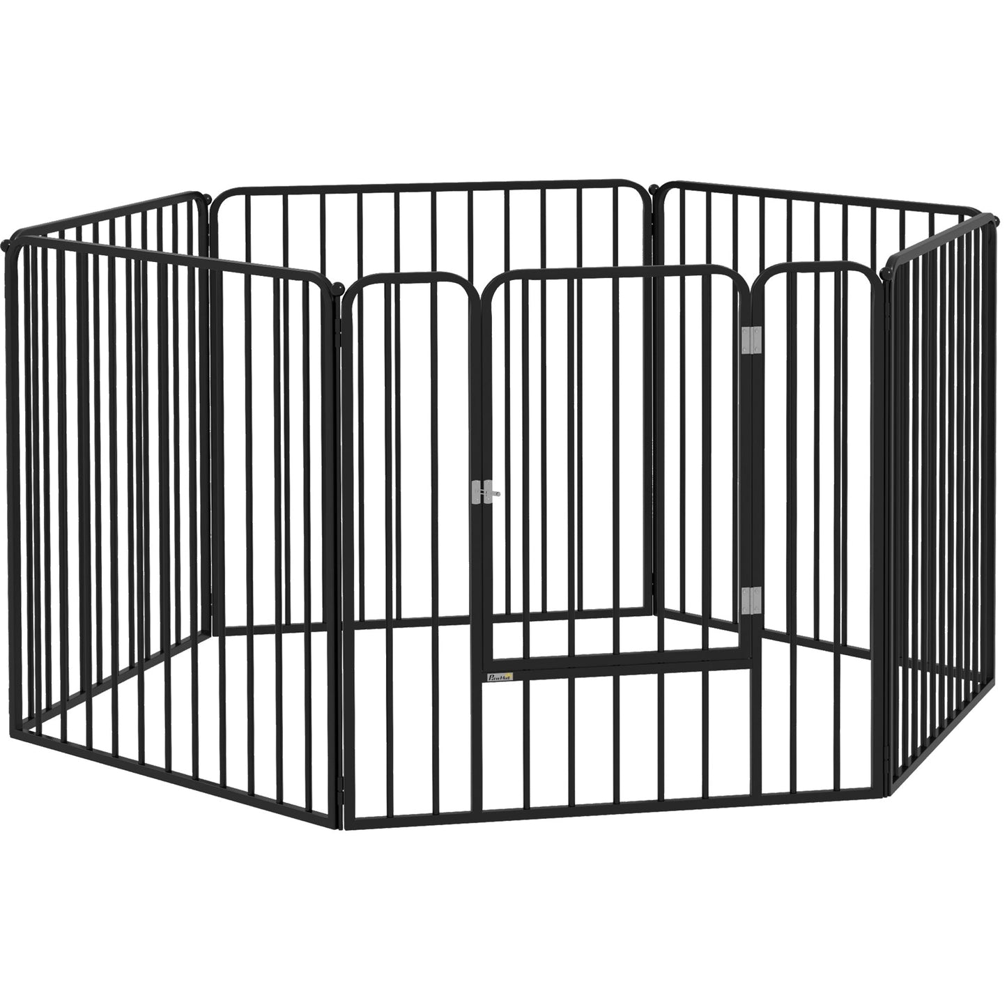 Heavy Duty Dog Playpen, Steel Dog Pen with Door, Pet Exercise Fence, Outdoor Indoor DIY Design for Small and Medium Dogs, 31.5" Height, 6 Panels
