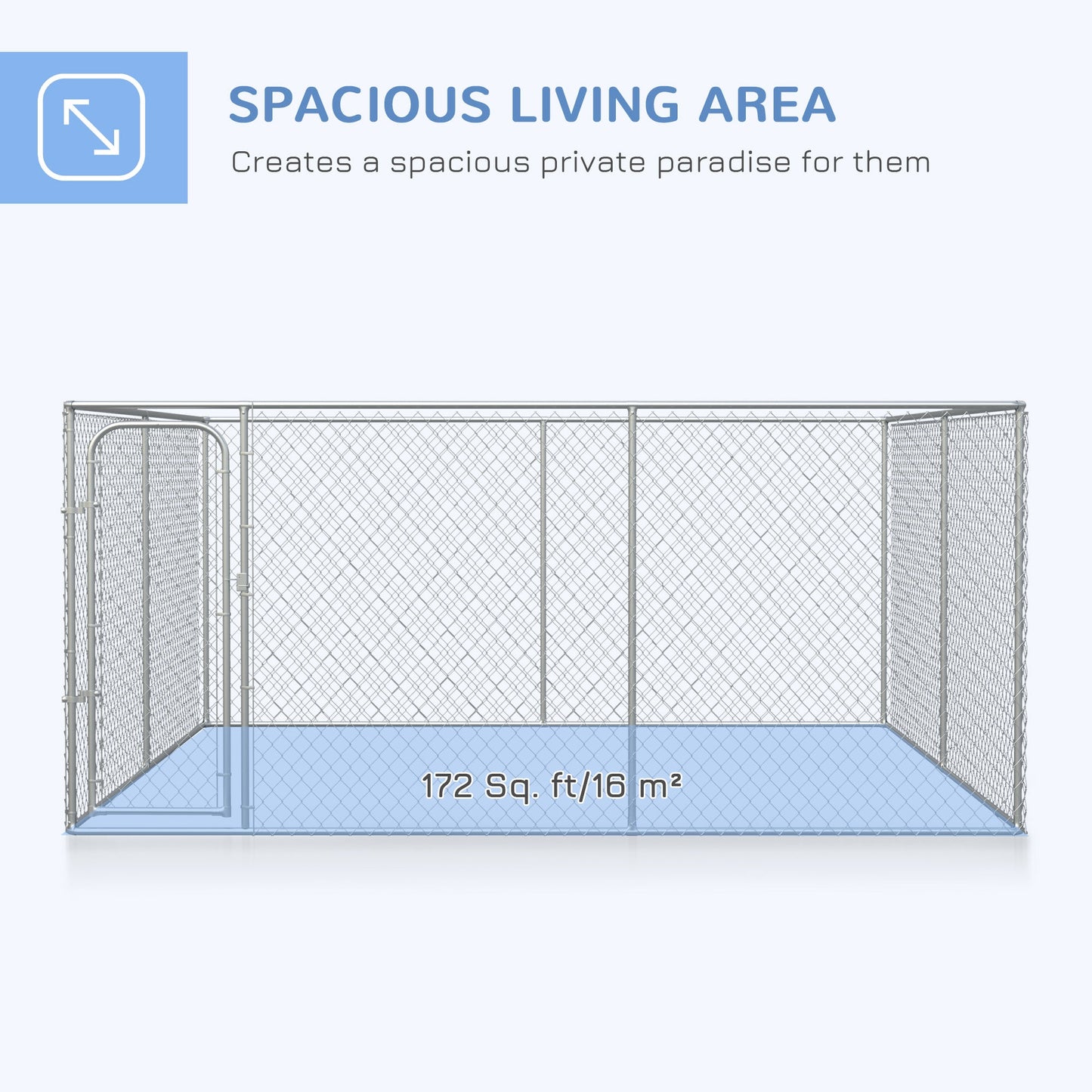 172 Sq. Ft. Dog Playpen Outdoor, Walk-in Dog Run Kennel Puppy Exercise Pen with Galvanized Steel Frame, for Small and Medium Dogs, 13' x 13' x 6'