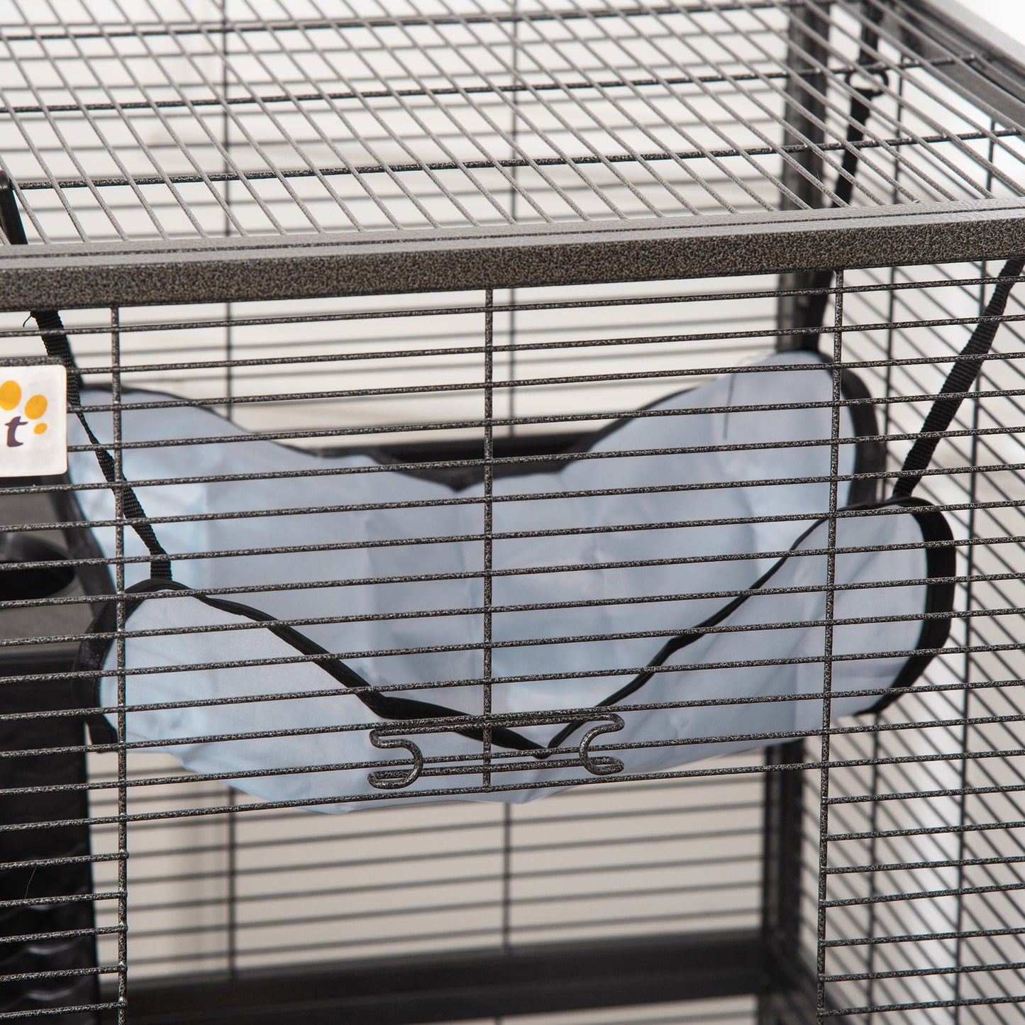 4-Tier Rolling Small Animal Cage, Deluxe Guinea Pig Cage, Ferret Cage for Mink Chinchilla Kitten Rabbit, Small Pet Play House with Hammock Platform, Ramp, Removable Tray, Silver Grey