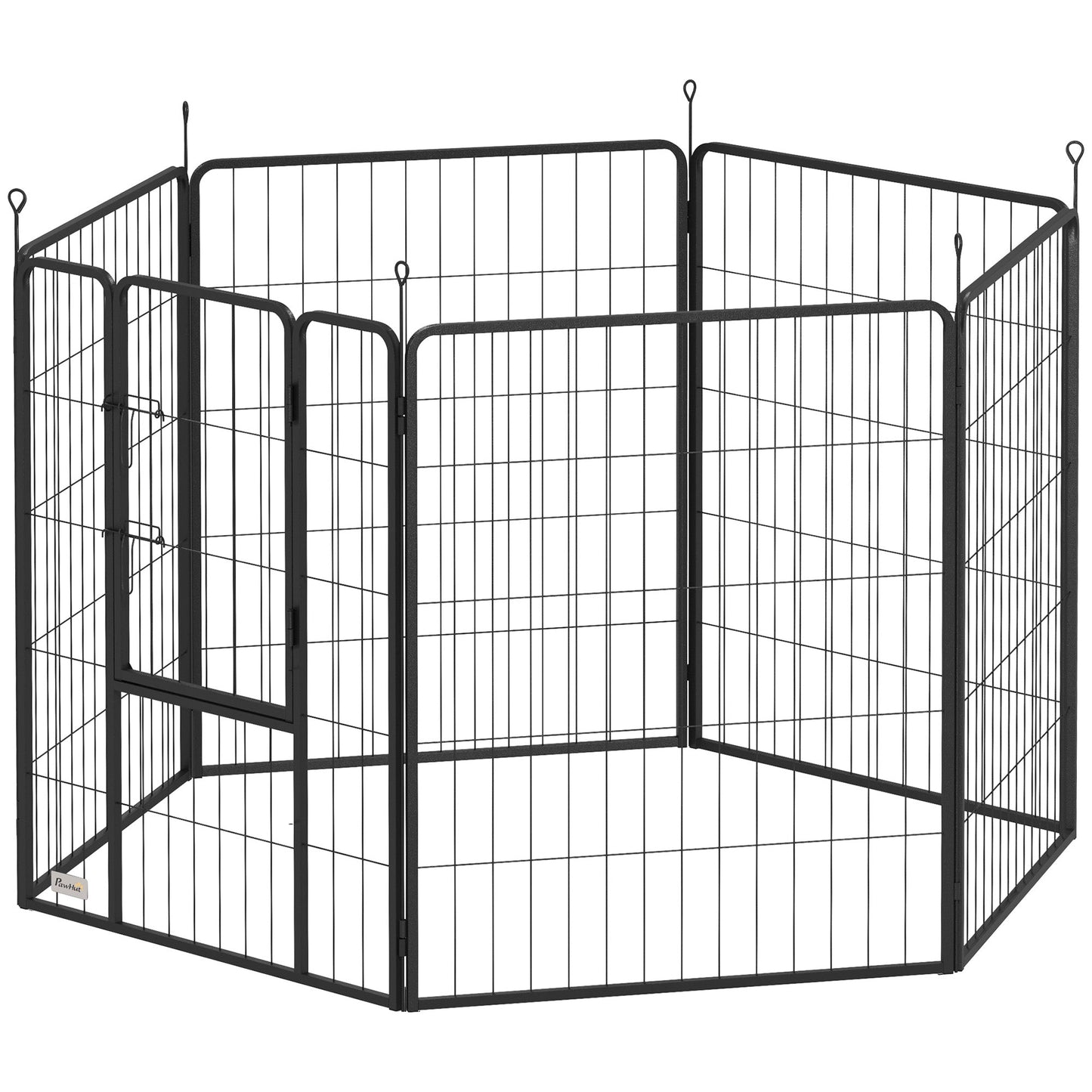 Dog Playpen, Wide 31.5"W Heavy-Duty Metal Puppy Play Pen, Pet Exercise Fences for Outside and Indoor, DIY Design with Door for Multiple Dogs, 6 Panels, 39"H