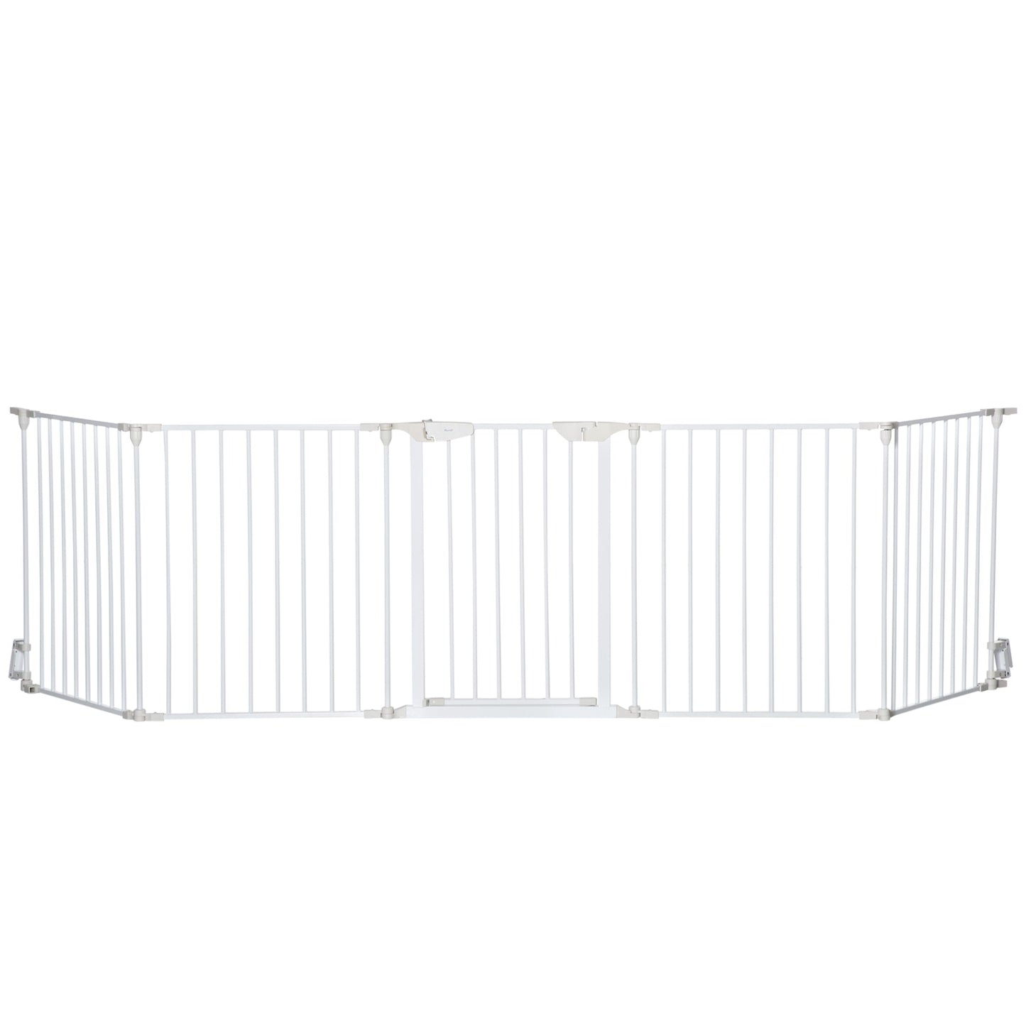 Dog Playpen Indoor, Foldable Pet Fence Puppy Pen for Small Medium Dogs with Door, 5 Panels, 29 Inch Tall, for Stairway, Doorway, Hallway, White