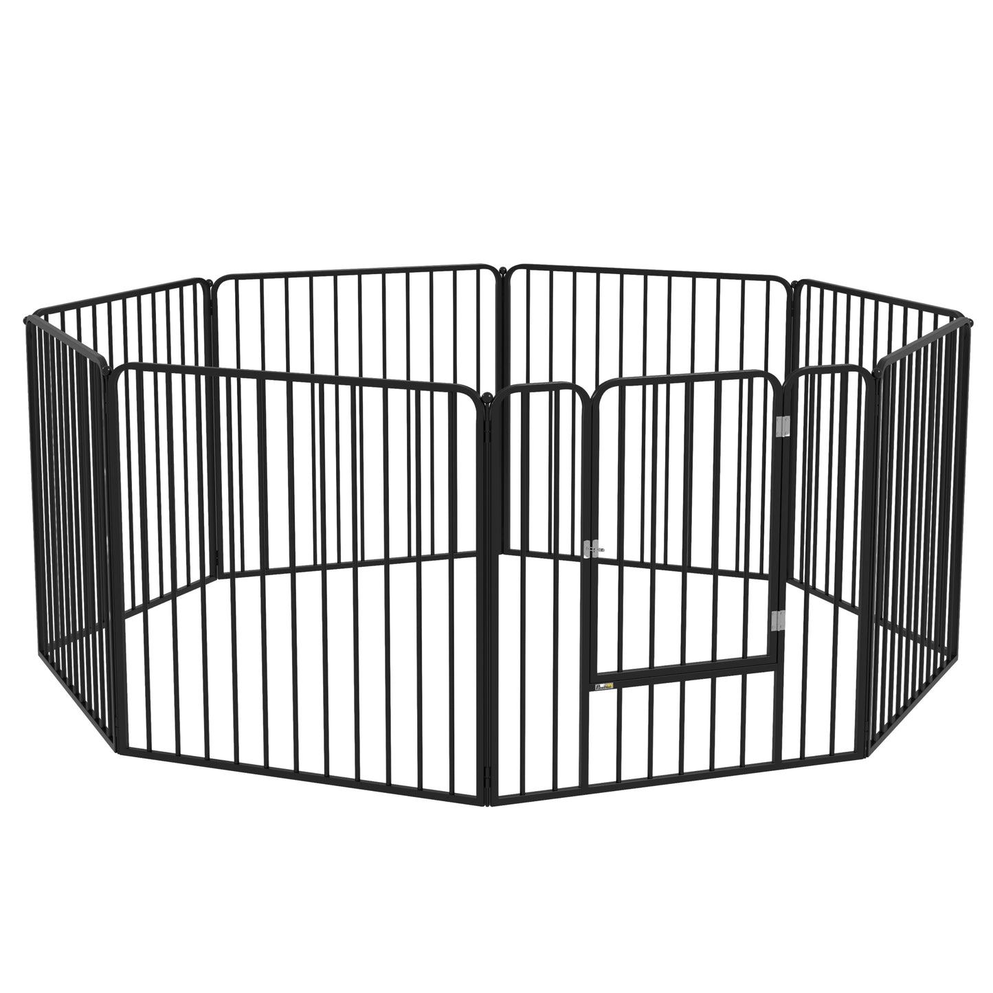 Heavy Duty Dog Playpen, Steel Dog Pen with Door, Pet Exercise Fence, Outdoor Indoor DIY Design for Small and Medium Dogs, 24" Height, 8 Panels
