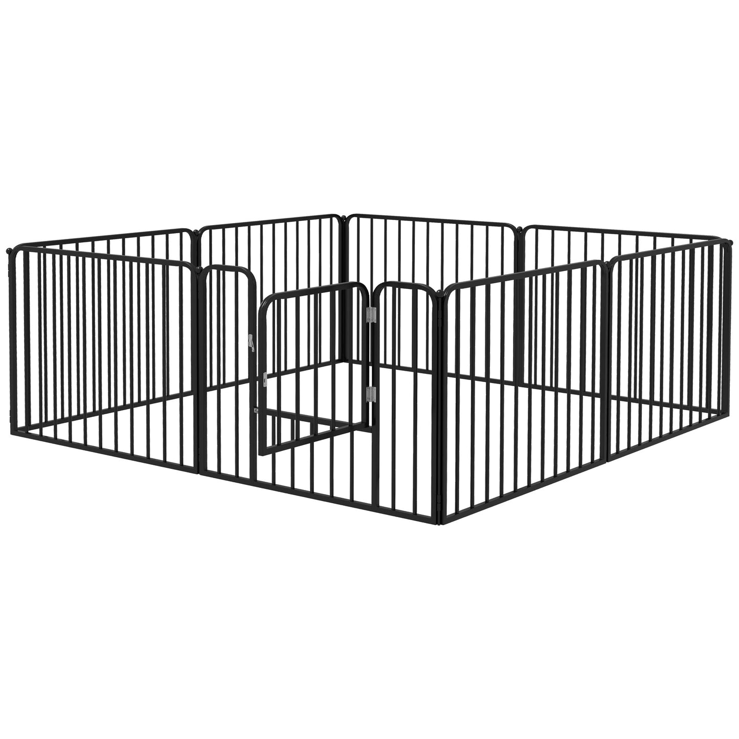 Heavy Duty Dog Playpen, Steel Dog Pen with Door, Pet Exercise Fence, Outdoor Indoor DIY Design for Small and Medium Dogs, 24" Height, 8 Panels