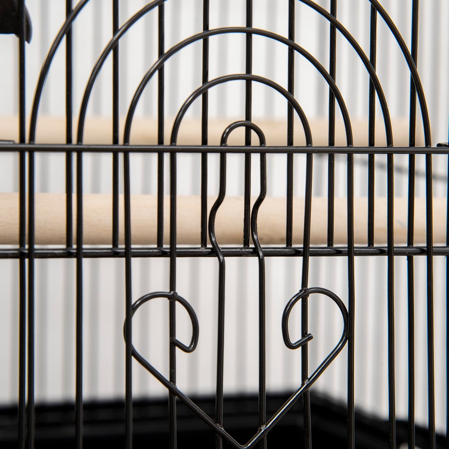 25" Bird Cage for Finches, Canaries, Budgies, Indoor Parrot Cage with Perch, Swing, Food Container, Slide-out Tray, Handle, Black