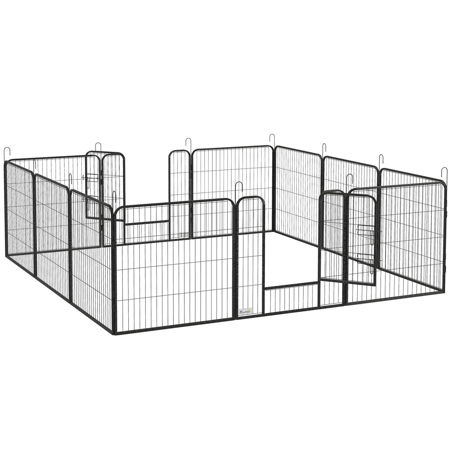 Dog Playpen, Wide 31.5"W Heavy-Duty Metal Puppy Play Pen, Pet Exercise Fences for Outside and Indoor, DIY Design with Door for Medium Dogs, 12 Panels, 31.5"H