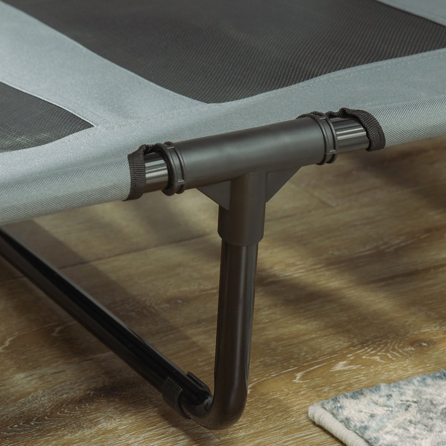 Elevated Dog Bed with Canopy, Portable Raised Dog Cot for XL Sized Dogs, Indoor & Outdoor, 48" x 36" x 43", Grey
