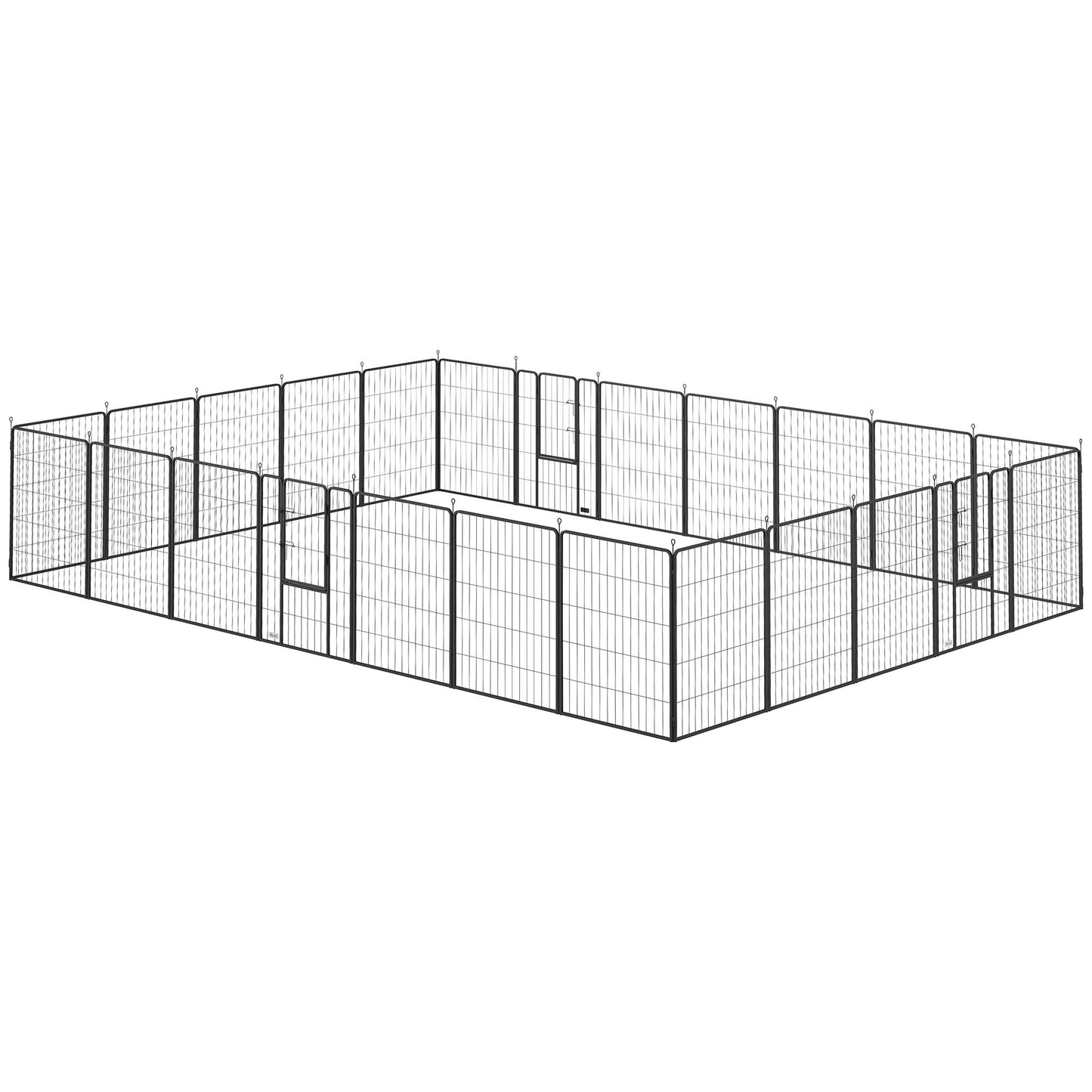 Dog Playpen, Wide 31.5" W Heavy-Duty Metal Puppy Play Pen, Pet Exercise Fences for Outside and Indoor, DIY Design with Door for Multiple Dogs, 24 Panels, 39" H