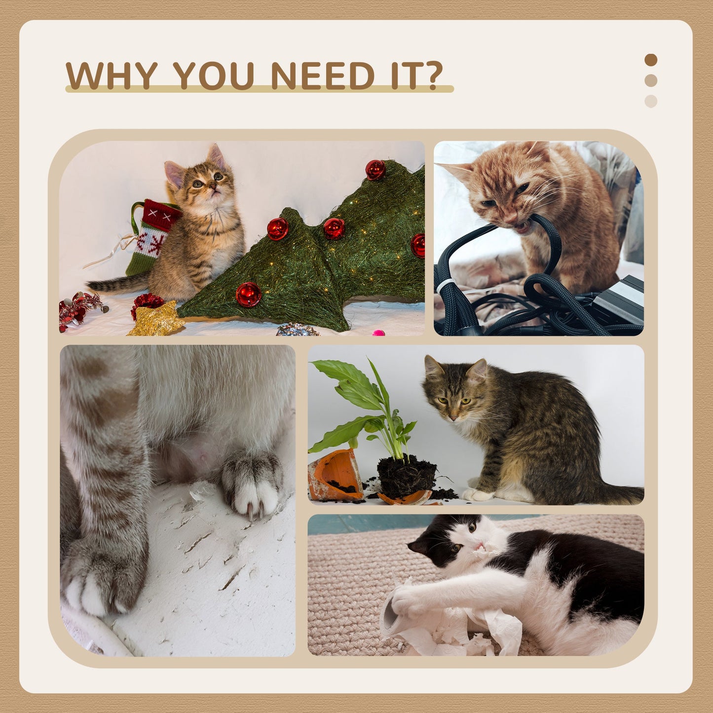 Small Cat Tree with Scratching Post, Perch, Toy Ball, Cat Tower for Indoor Cats - 16" x 16" x 19", Grey