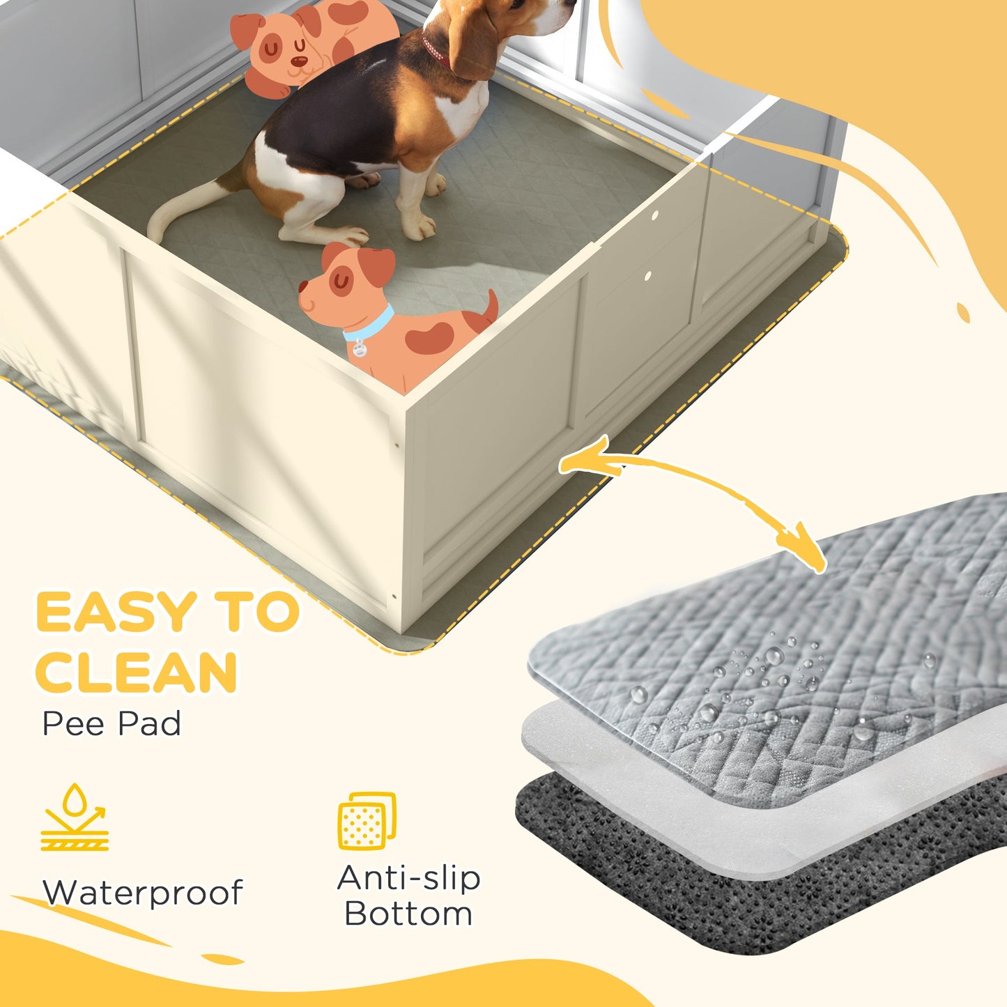 Whelping Box for Dogs, Puppy Playpen with Retractable Light Stand, Washable Pee Pads, Rail, Adjustable Height Door for Small, Medium & Large Breed Dogs, 49" x 47"