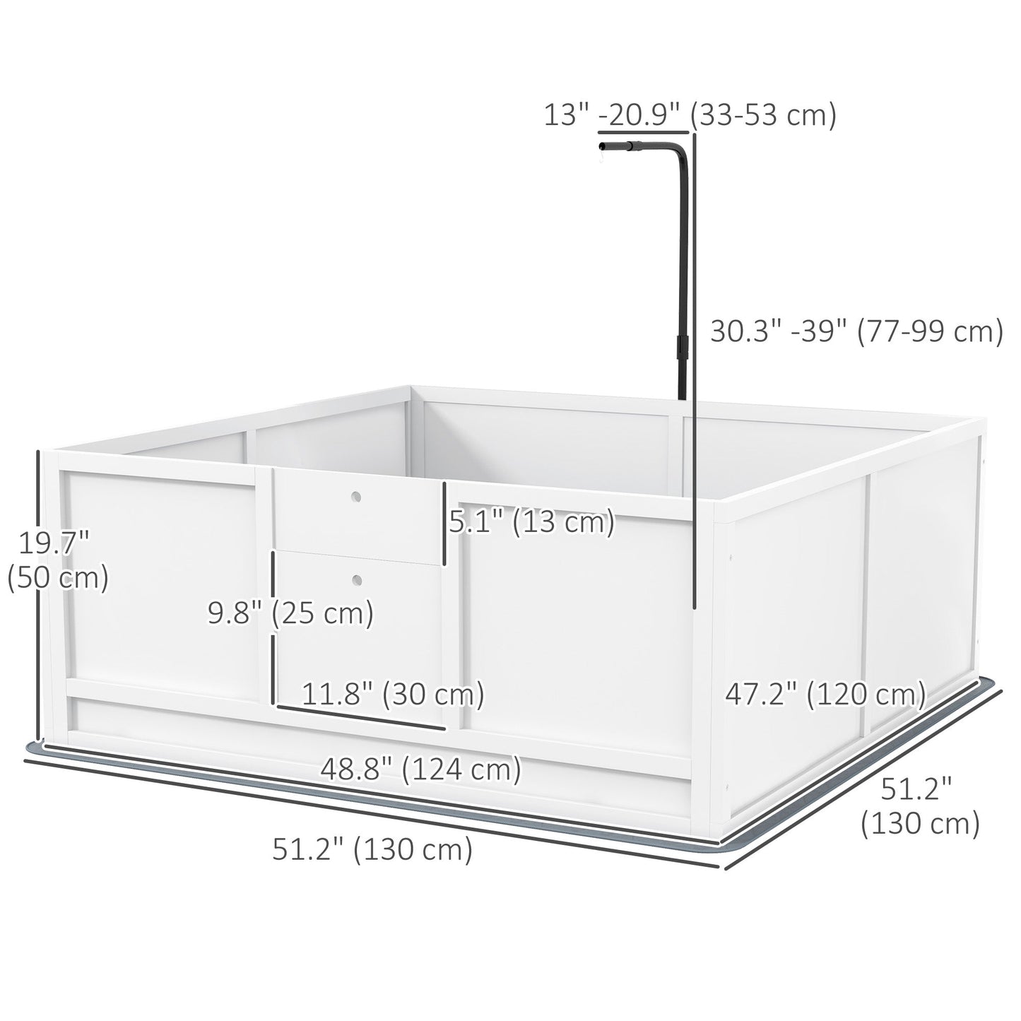 Whelping Box for Dogs, Puppy Playpen with Retractable Light Stand, Washable Pee Pads, Rail, Adjustable Height Door for Small, Medium & Large Breed Dogs, 49" x 47"