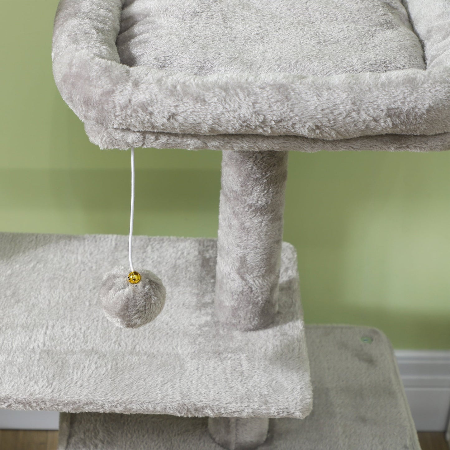 53" Cat Tree, Multi-Level Cat Tower for Indoor Cats with Sisal Scratching Posts, Cat Condo, Beds, Platforms, Ramp, Toy Balls, Cat Activity Center, Light Grey