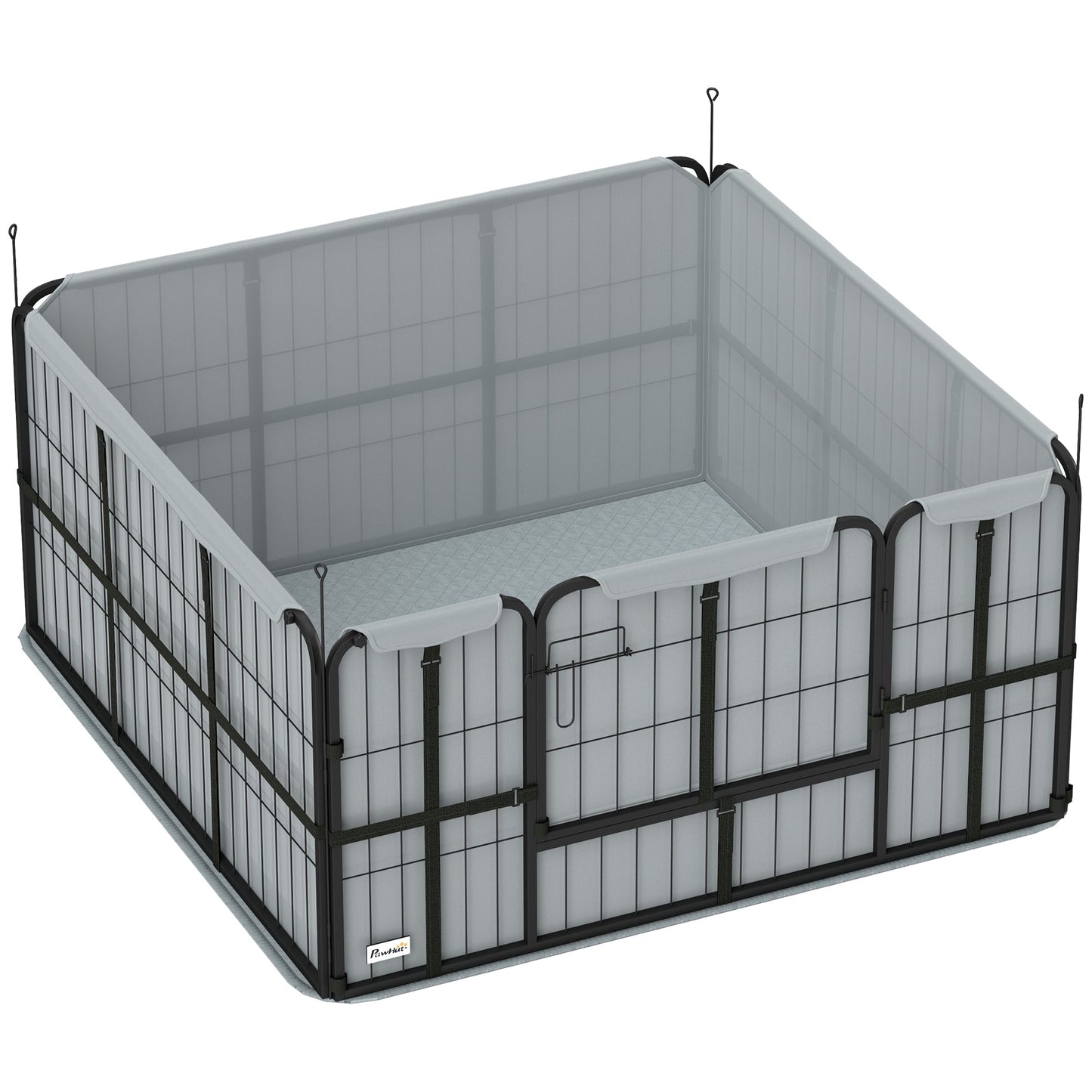 Whelping Box for Dogs and Puppies, 48" x 48" x 23.5", Puppy Playpen with 600D Windproof Oxford Fabric Cloth, Washable Pee Pad, Pet Playpen with Door, for Medium & Large Dogs