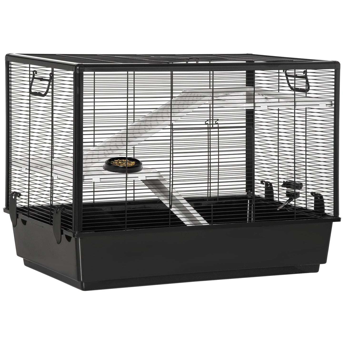 3-Tier Hamster Cage, Guinea Pig Cage, Pet Chinchillas Play House Indoor with Accessories Food Dish Water Bottle, Ramps, 31.5"x19"x 23", Black