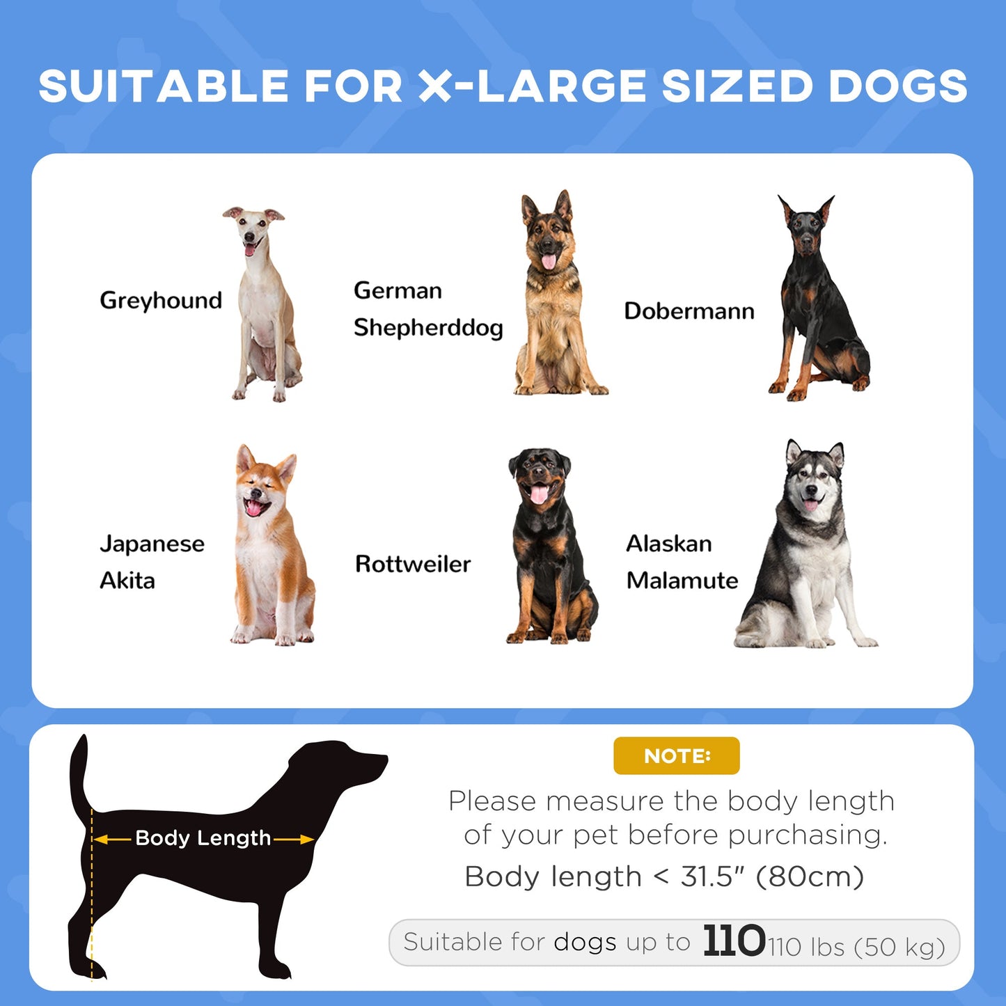 Elevated Dog Bed with Canopy, Portable Raised Dog Cot for XL Sized Dogs, Indoor & Outdoor, 48" x 36" x 43", Dark Blue
