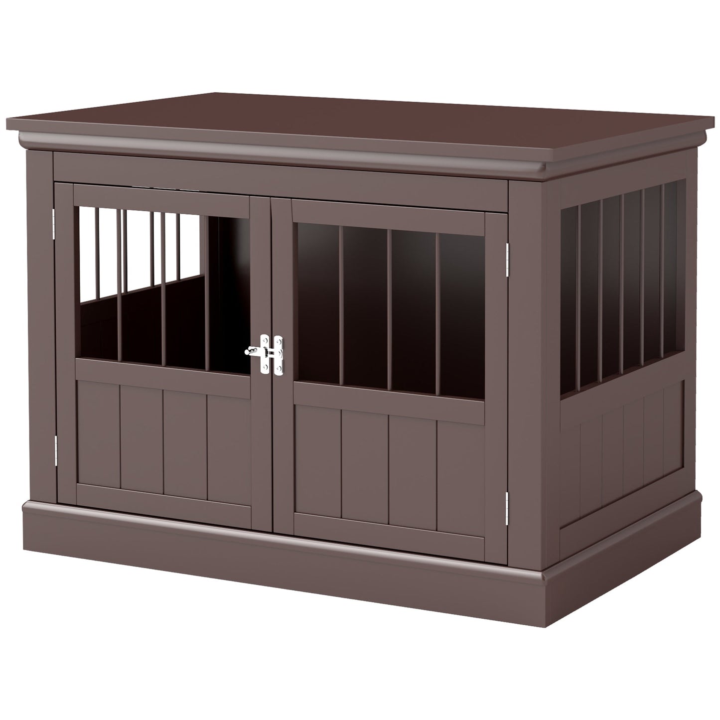 Dog Crate Furniture, 31" Dog Kennel Side End Table with Three Doors, Indoor Dog Cage for Small Dogs, Coffee