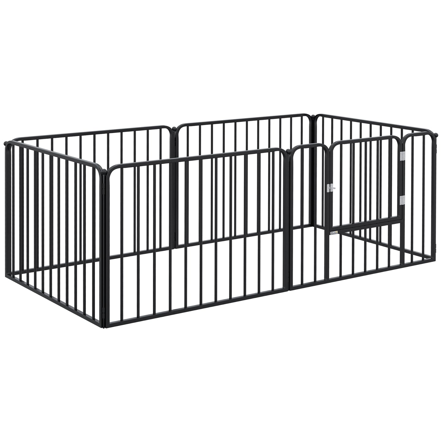 Heavy Duty Dog Playpen, Steel Dog Pen with Door, Pet Exercise Fence, Outdoor Indoor DIY Design for Small and Medium Dogs, 24" Height, 6 Panels