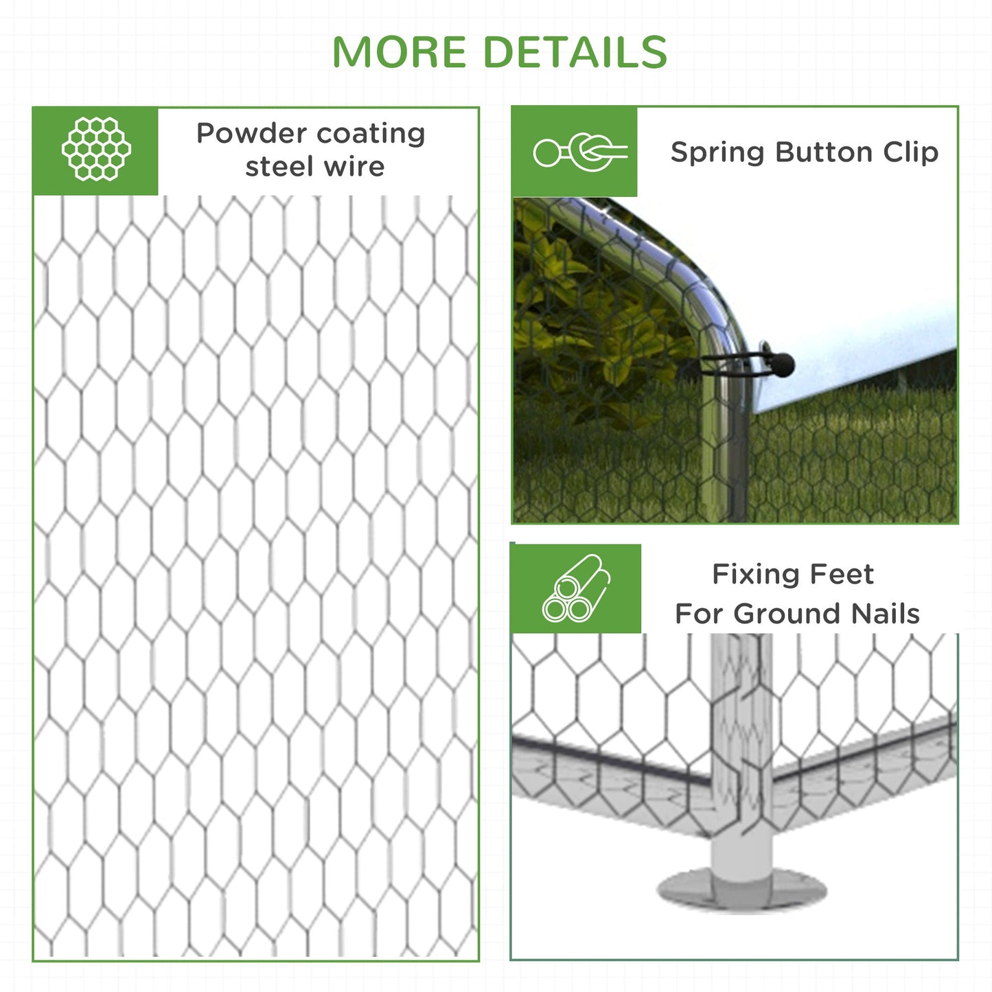 Large Metal Chicken Coop, Hen Run House with Anti-Ultraviolet Cover, Walk-in Poultry Cage for Ducks, Rabbits, Outdoor Backyard Farm, 13.1' x 9.8' x 6.4'
