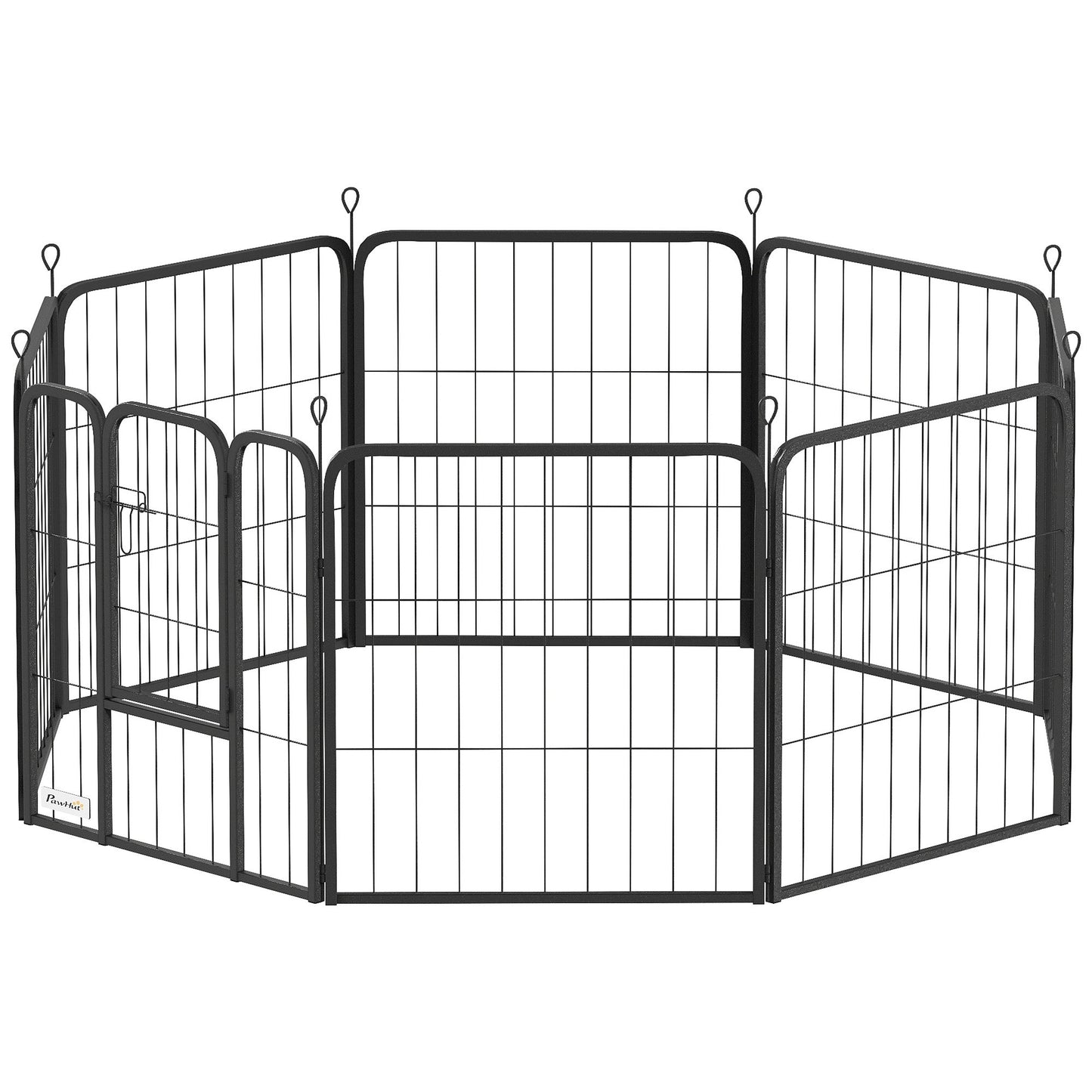 8 Panels Dog Playpen, 22"W x 24"H Heavy Duty Pet Fence with Door & Strap for Indoor Outdoor Backyard Garden, Portable & Foldable Puppy Pet Playpen for Small Dogs