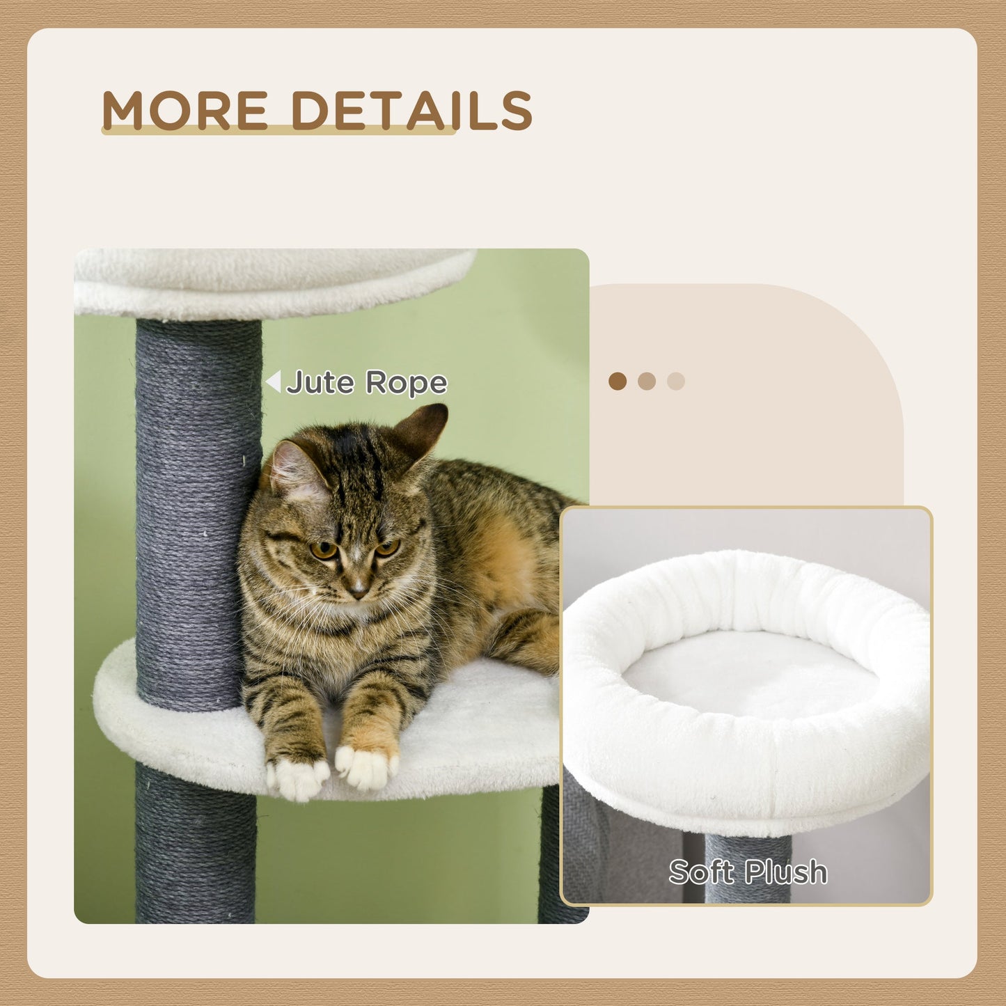 39" Cat Tree for Indoor, Cat Tower with Scratching Posts, Condo, Top Perch, Platforms, Multi-level Kitten Activity Centre, White