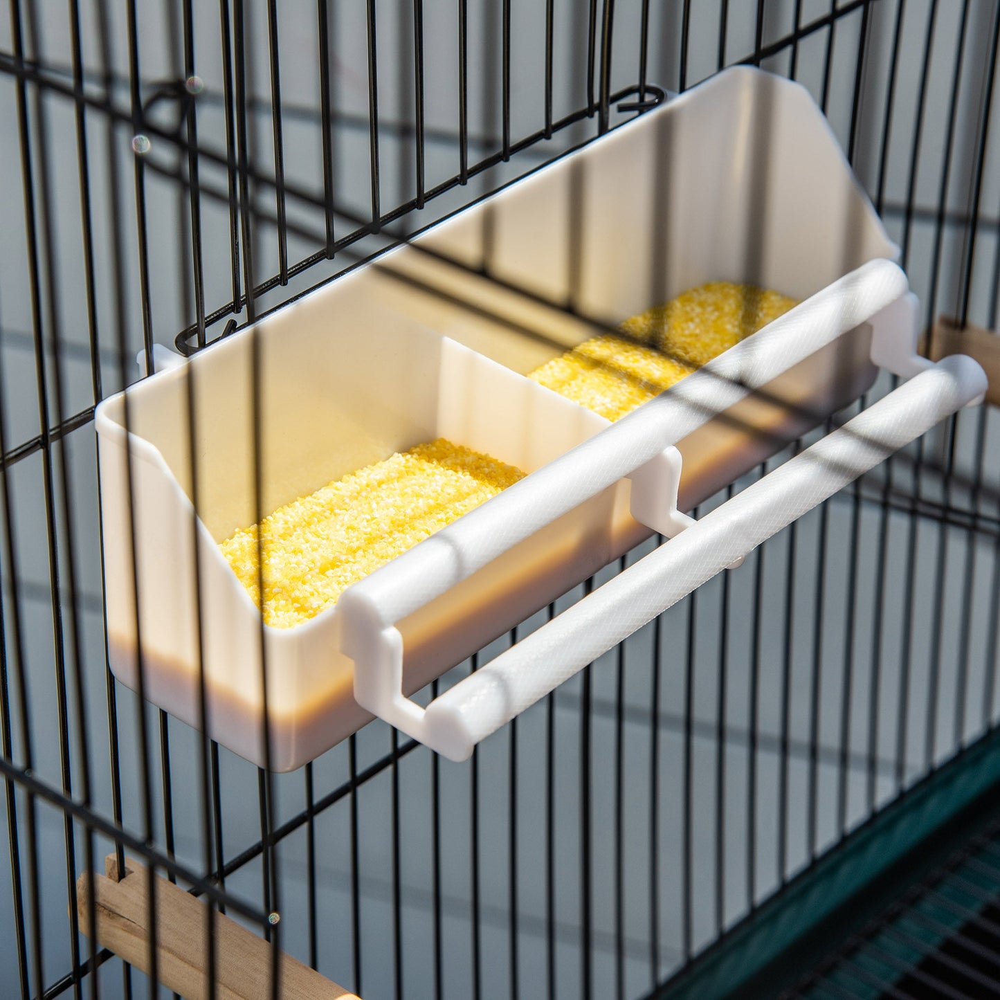 55.1" 2 In 1 Bird Cage Aviary Parakeet House for finches, budgies with Wheels, Slide-out Trays, Wood Perch, Food Containers, Green