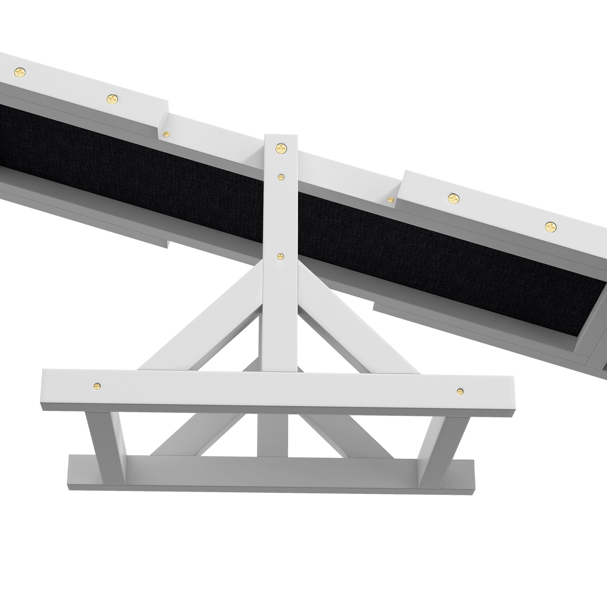 Wood Pet Seesaw Platform Dog Agility Training Equipment Run Game Toy Weather Resistant Pet Supplies White