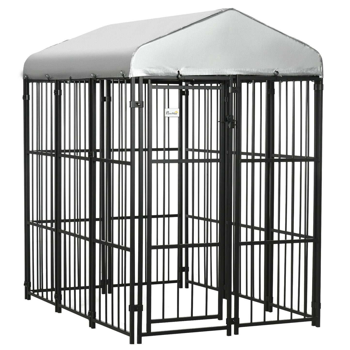 6 x 4 x 6ft Dog Kennel for Medium and Large Dogs, Outdoor Dog Playpen House with UV-Resistant Roof, Heavy-Duty Chain Link and Secure Lock