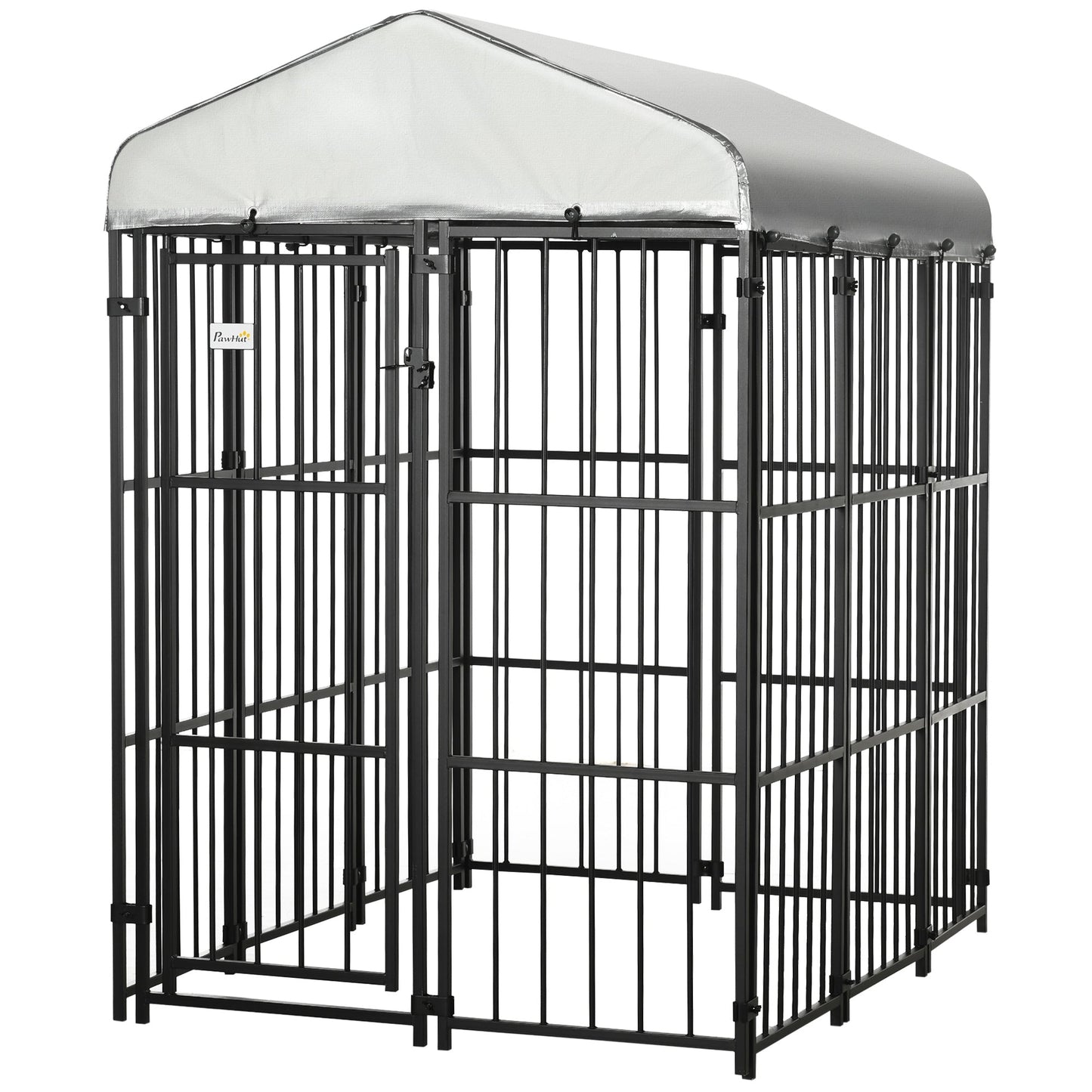 6 x 4 x 6ft Dog Kennel for Medium and Large Dogs, Outdoor Dog Playpen House with UV-Resistant Roof, Heavy-Duty Chain Link and Secure Lock
