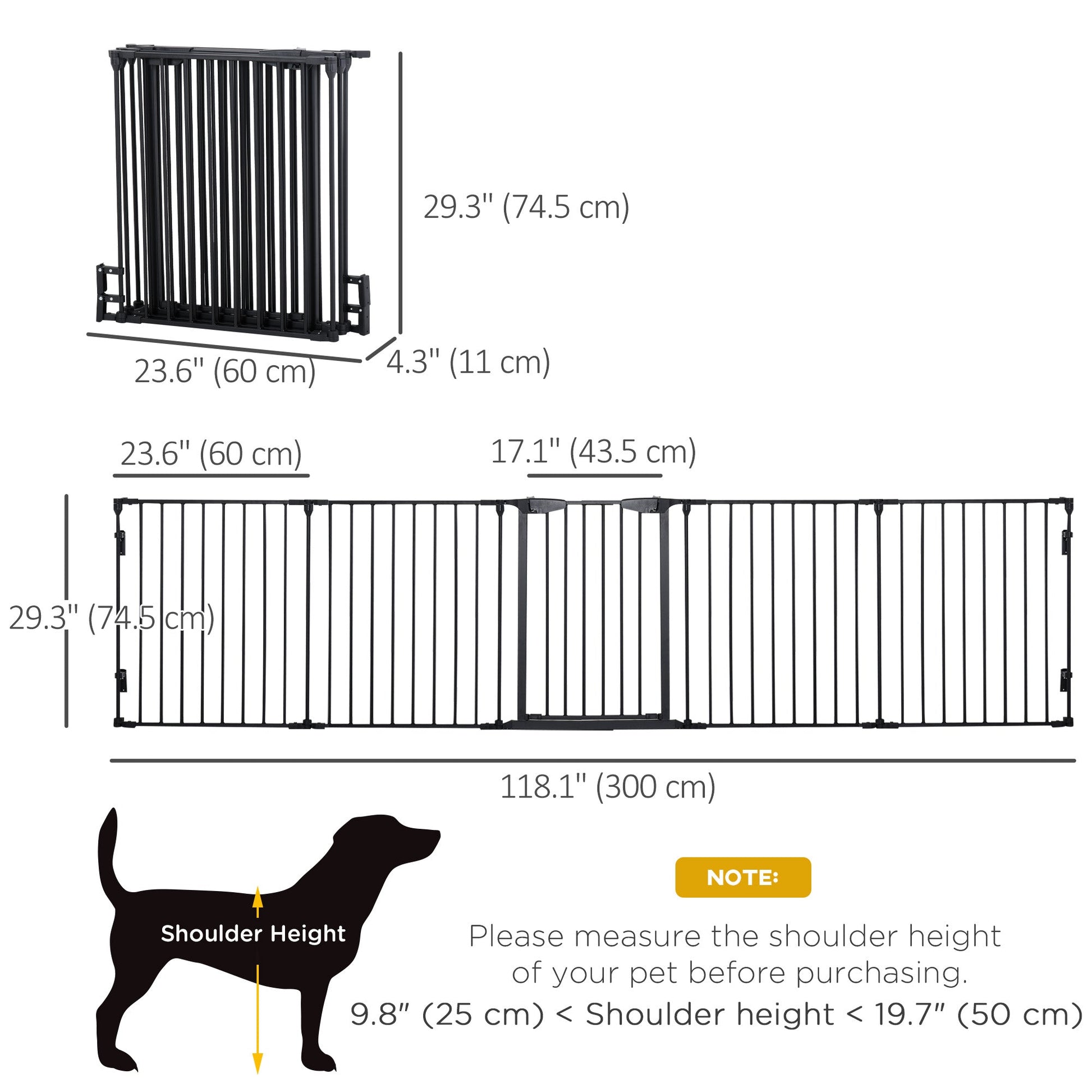 Dog Playpen Indoor, Foldable Pet Fence Puppy Pen for Small Medium Dogs with Door, 5 Panels, 29 Inch Tall, for Stairway, Doorway, Hallway, Black