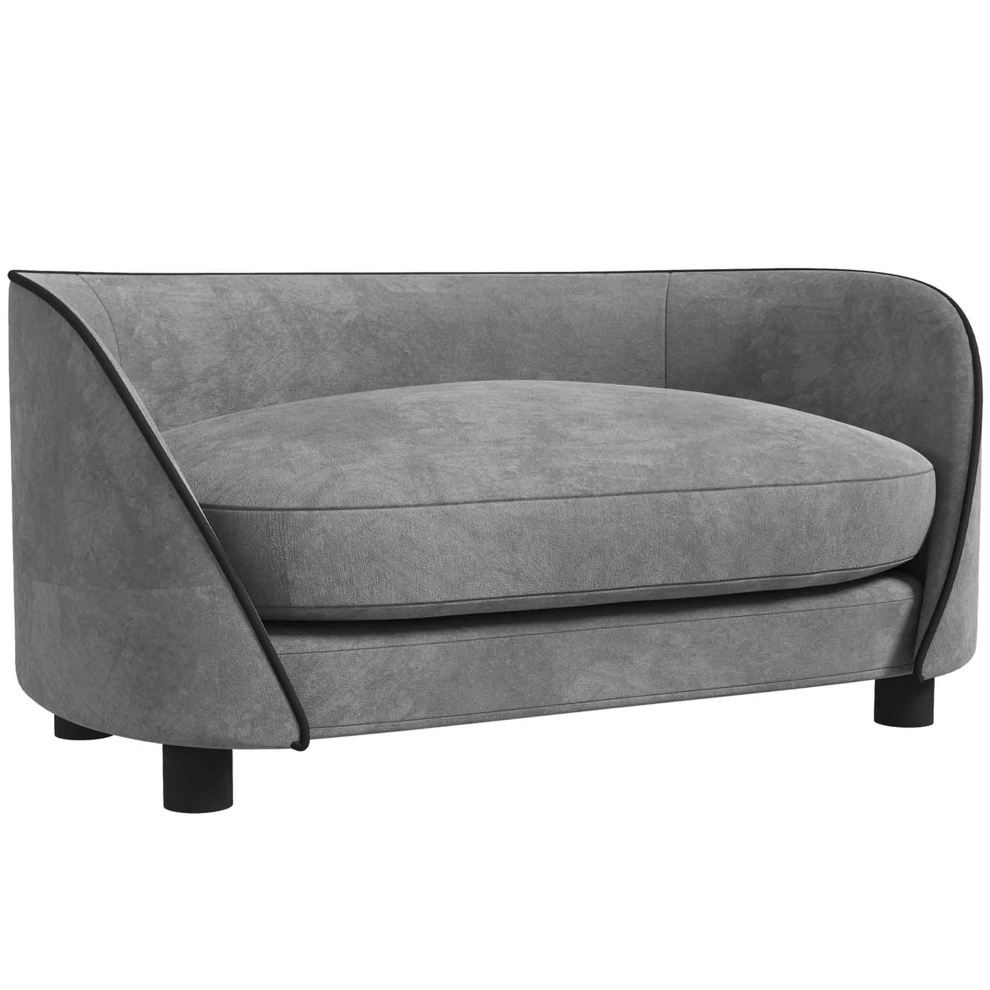 Dog Sofa Pet Couch Dog Bed with Soft Cushion, Removable Washable Cover, Velvet Touch, for Small to Medium Sized Dogs, Grey