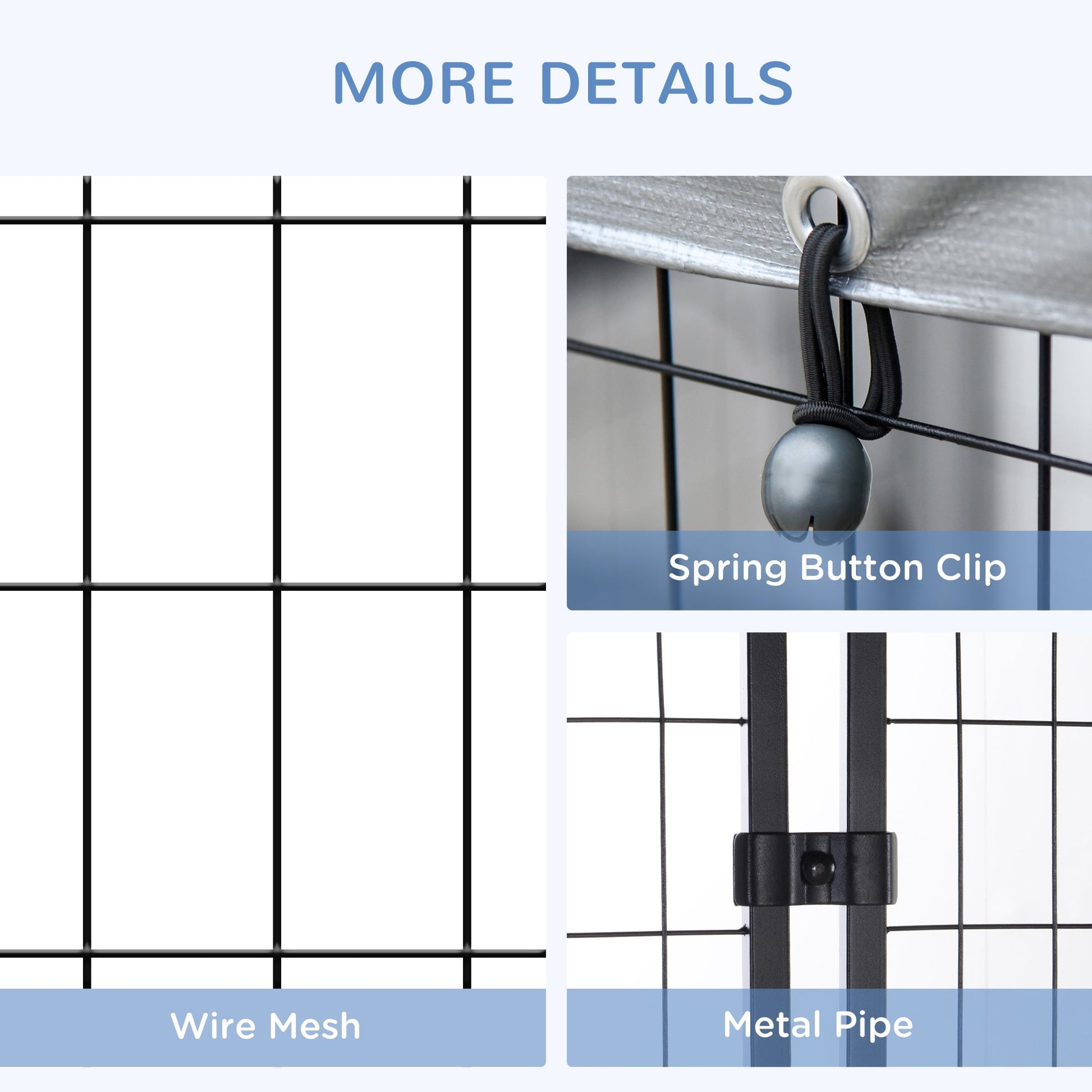 4' x 4' x 4.5' Large Outdoor Dog Kennel Run Steel Fence with UV-Resistant Oxford Cloth Roof & Secure Lock