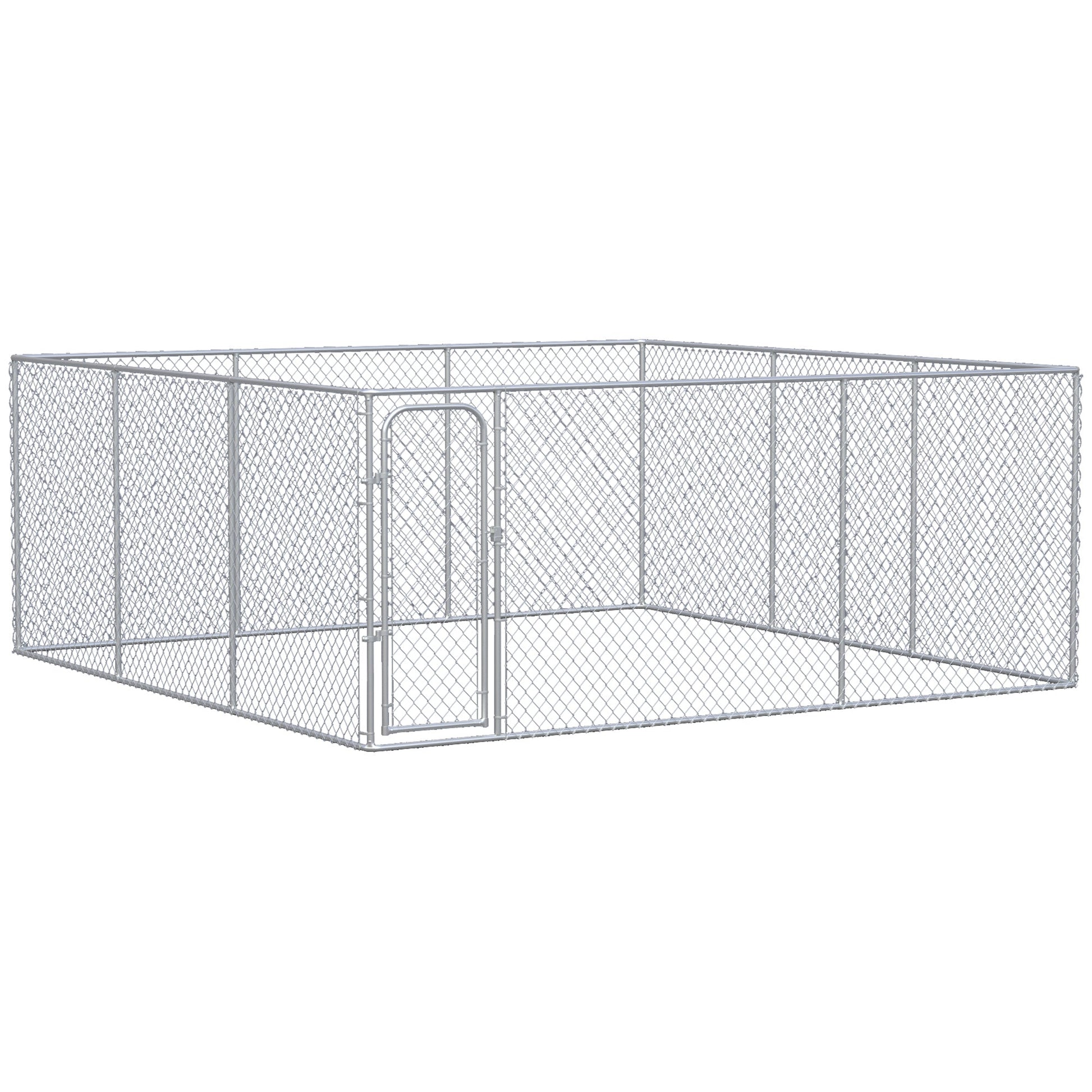 228 Sq. Ft. Dog Playpen Outdoor, Walk-in Dog Run Kennel Puppy Exercise Pen with Galvanized Steel Frame, for Small and Medium Dogs, 15.1' x 15.1' x 6'