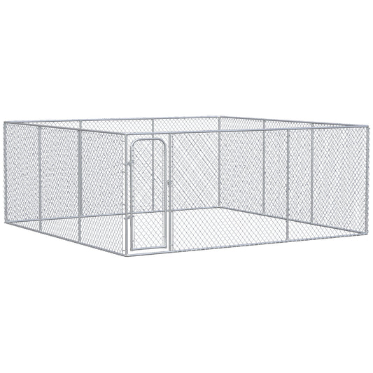 228 Sq. Ft. Dog Playpen Outdoor, Walk-in Dog Run Kennel Puppy Exercise Pen with Galvanized Steel Frame, for Small and Medium Dogs, 15.1' x 15.1' x 6'