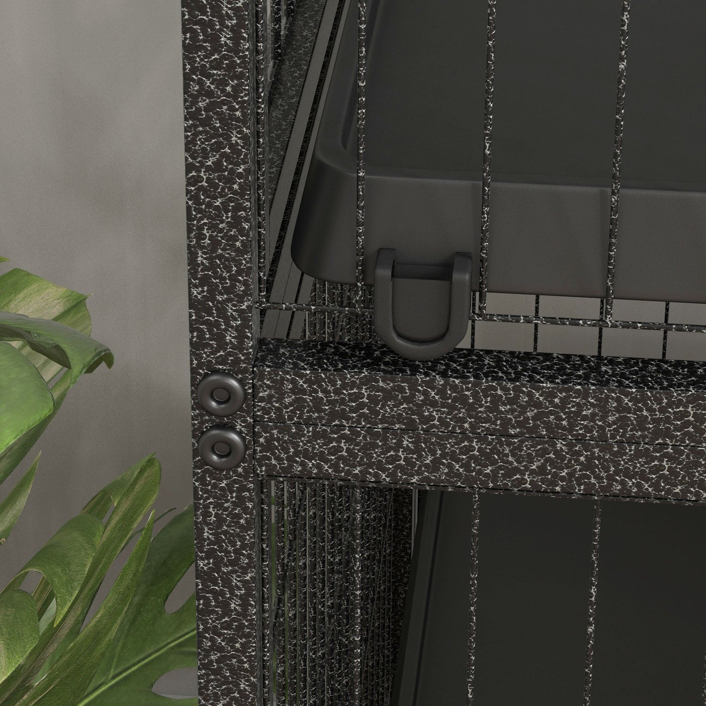 5-Tier Rolling Small Animal Cage, Deluxe Guinea Pig Cage, Ferret Cage for Mink Chinchilla Kitten Rabbit, Small Pet Play House with Hammock Platform, Ramp, Tray, Dark Grey