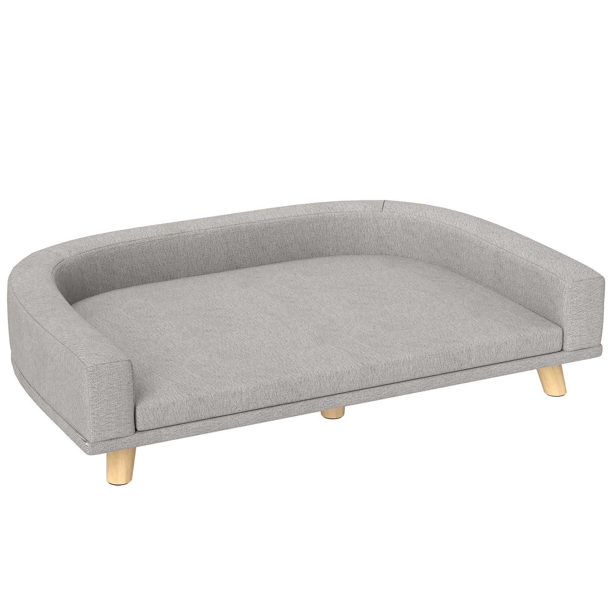 Dog Sofa, Dog Couch Bed for Large Dogs, Elevated Pet Cat Sofa Bed with Removable Washable Cover, Anti-slip Foot Pads, Grey