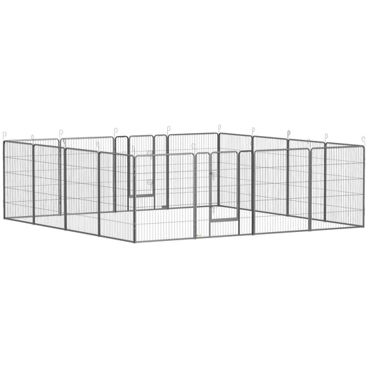 Dog Playpen, Wide 31.5"W Heavy-Duty Metal Puppy Play Pen, Pet Exercise Fences for Outside and Indoor, DIY Design with Door for Multiple Dogs, 16 Panels, 39"H